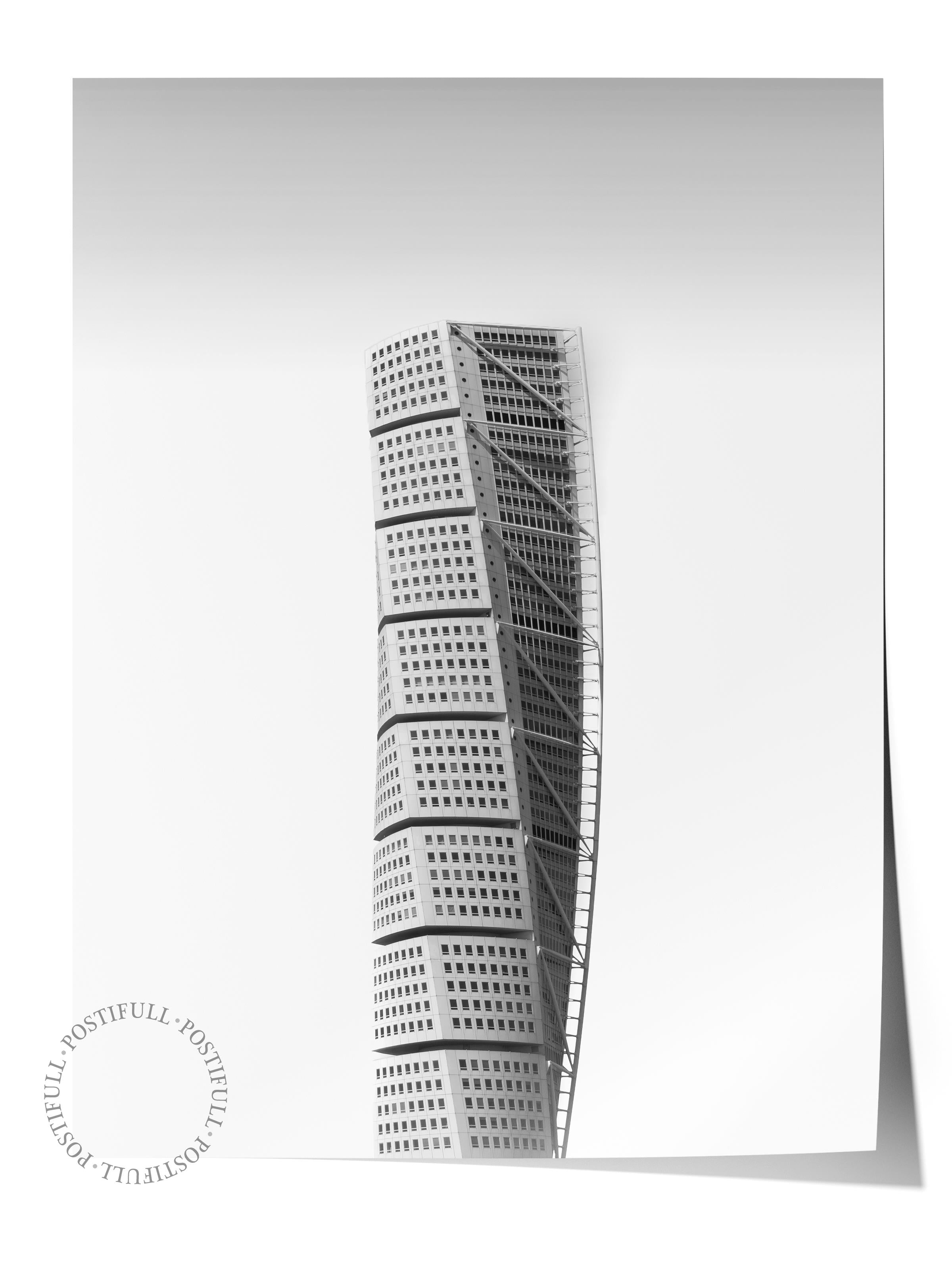 Mimari Poster, Siyah Beyaz Çerçevesiz Poster, Sanatsal Baskı NO:236 Estetik Ofis Duvar Dekoru, Dikey