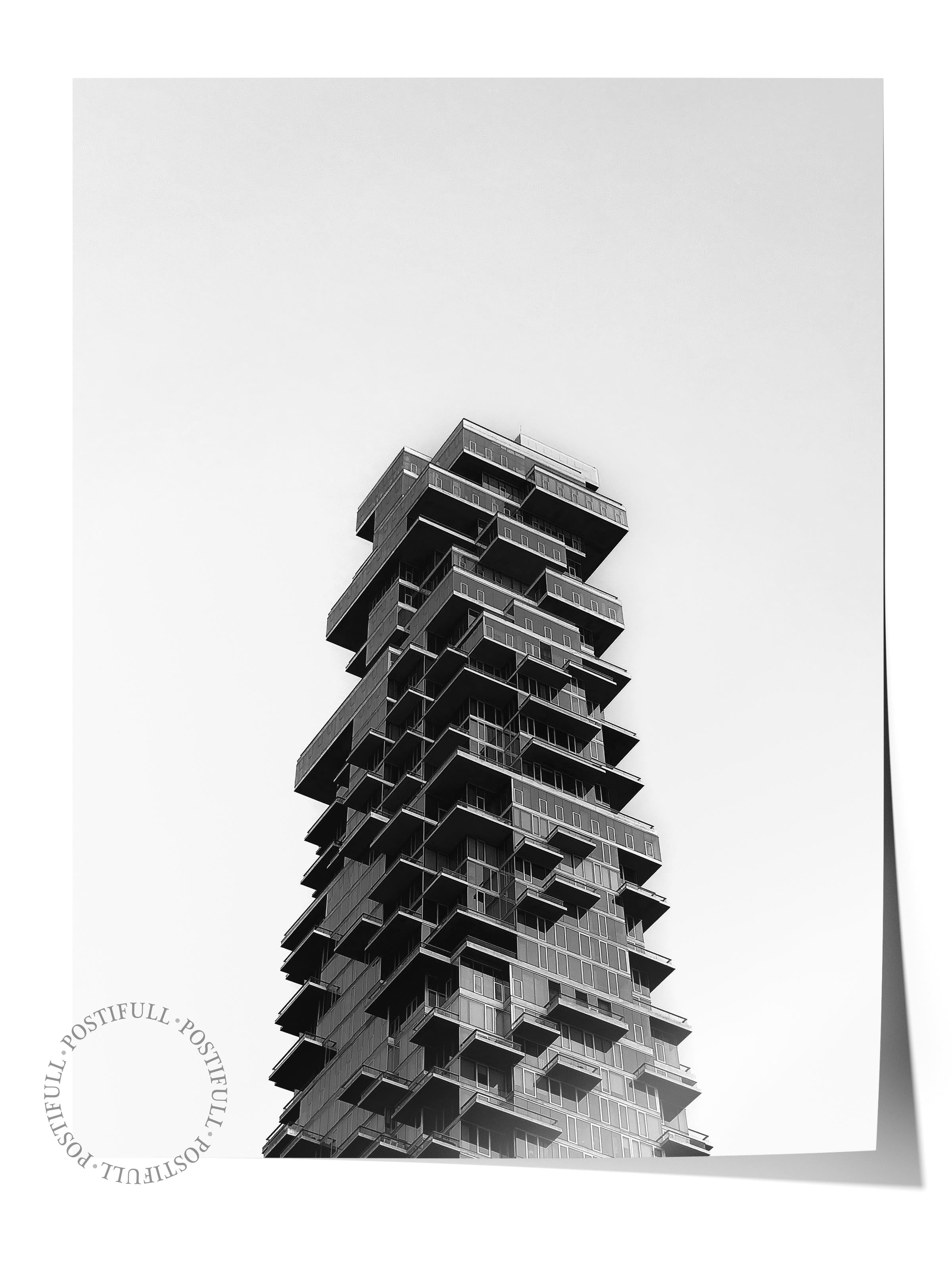 Mimari Poster, Siyah Beyaz Çerçevesiz Poster, Sanatsal Baskı NO:241 Estetik Ofis Duvar Dekoru, Dikey