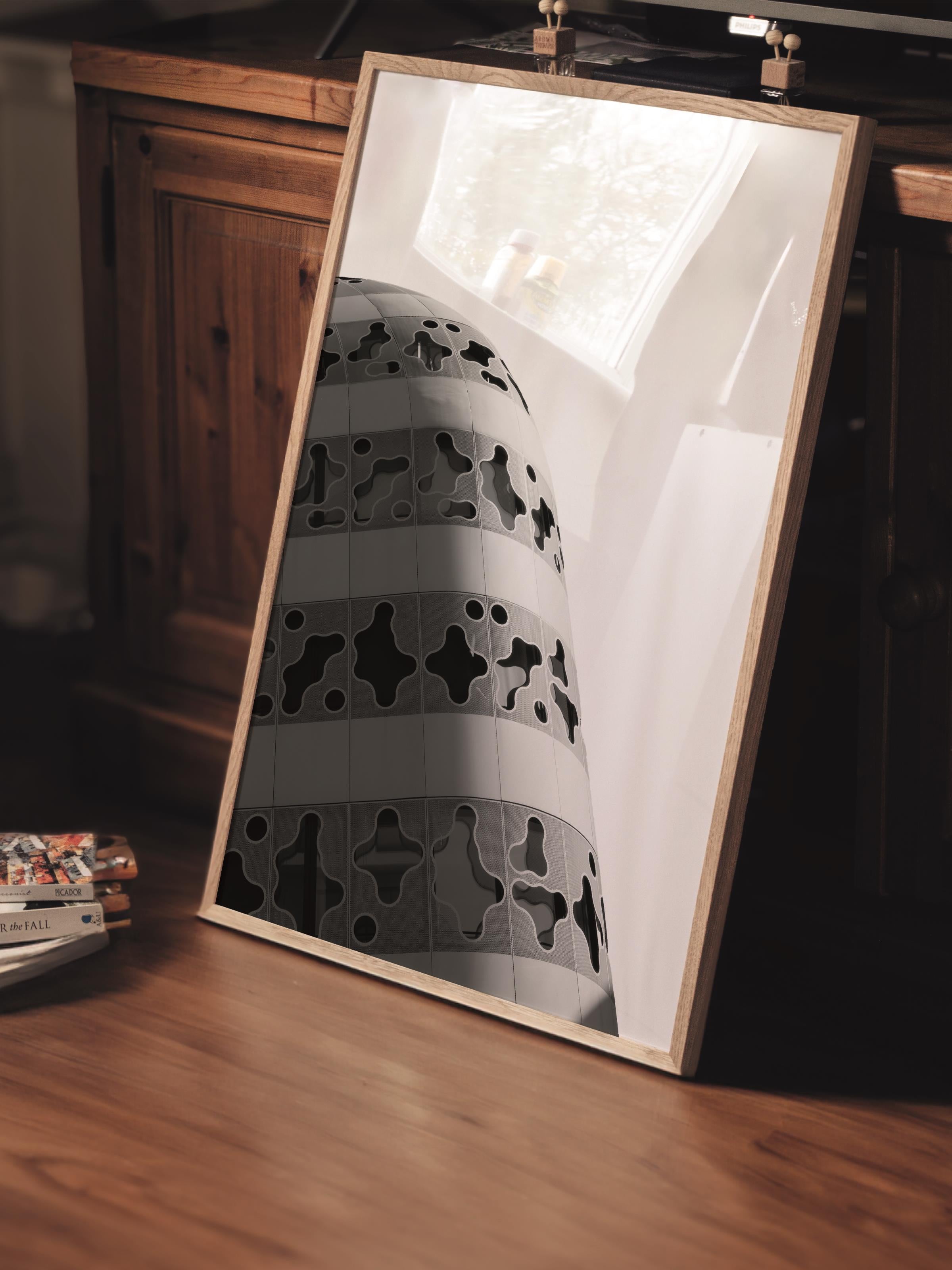 Mimari Poster, Siyah Beyaz Çerçevesiz Poster, Sanatsal Baskı NO:243 Estetik Ofis Duvar Dekoru, Dikey