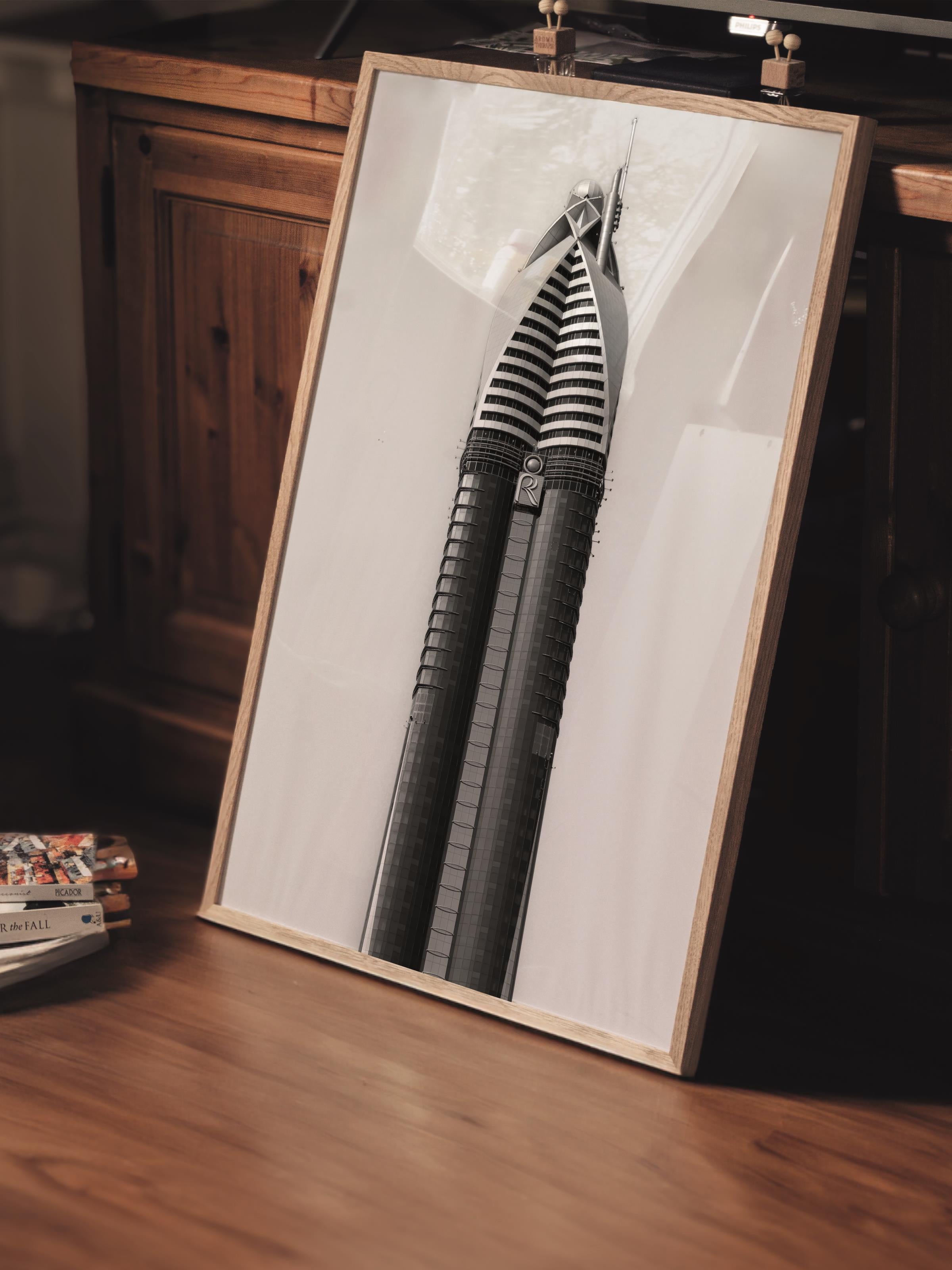 Mimari Poster, Siyah Beyaz Çerçevesiz Poster, Sanatsal Baskı NO:248 Estetik Ofis Duvar Dekoru, Dikey
