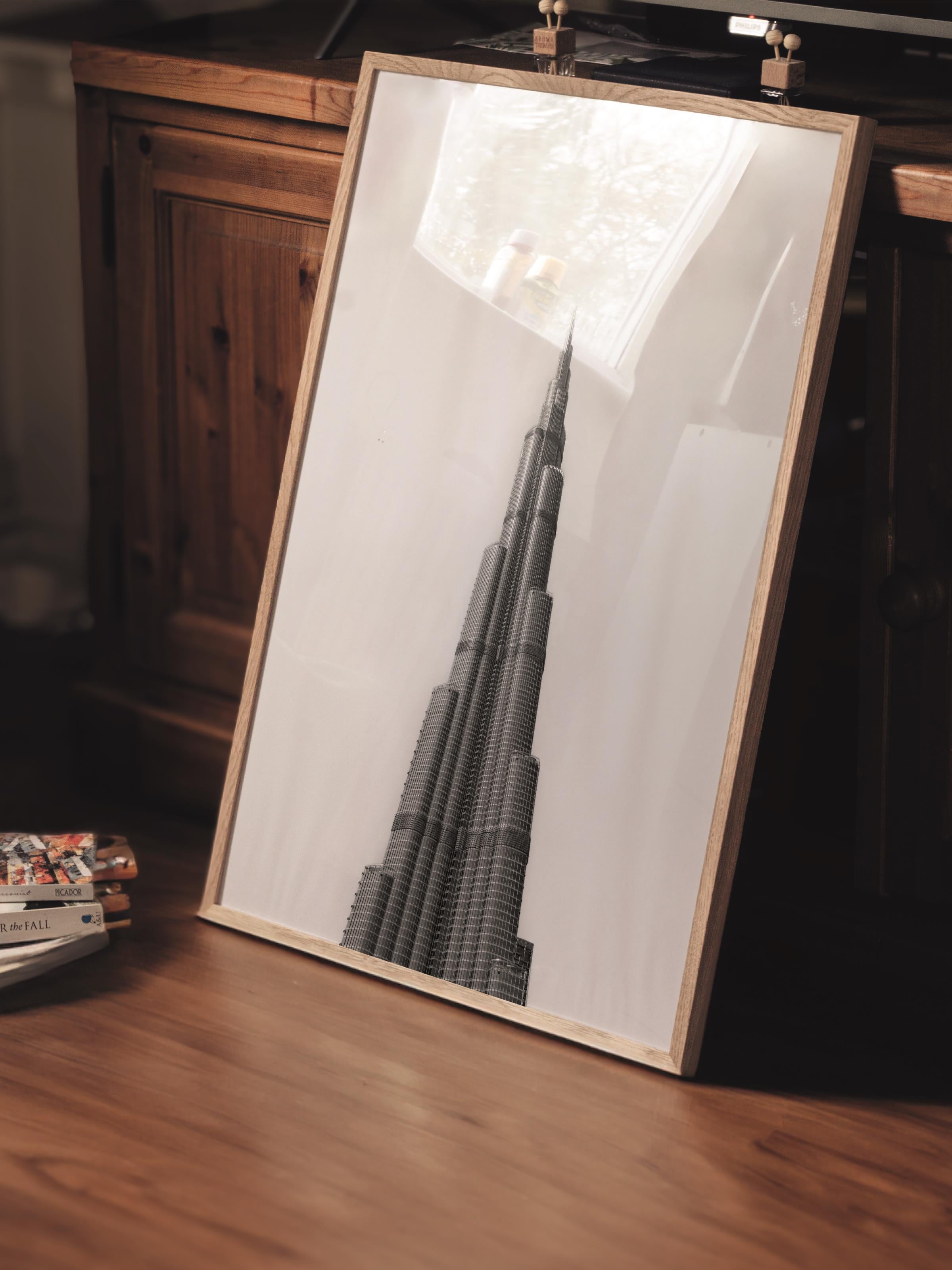 Mimari Poster, Siyah Beyaz Çerçevesiz Poster, Sanatsal Baskı NO:251 Estetik Ofis Duvar Dekoru, Dikey