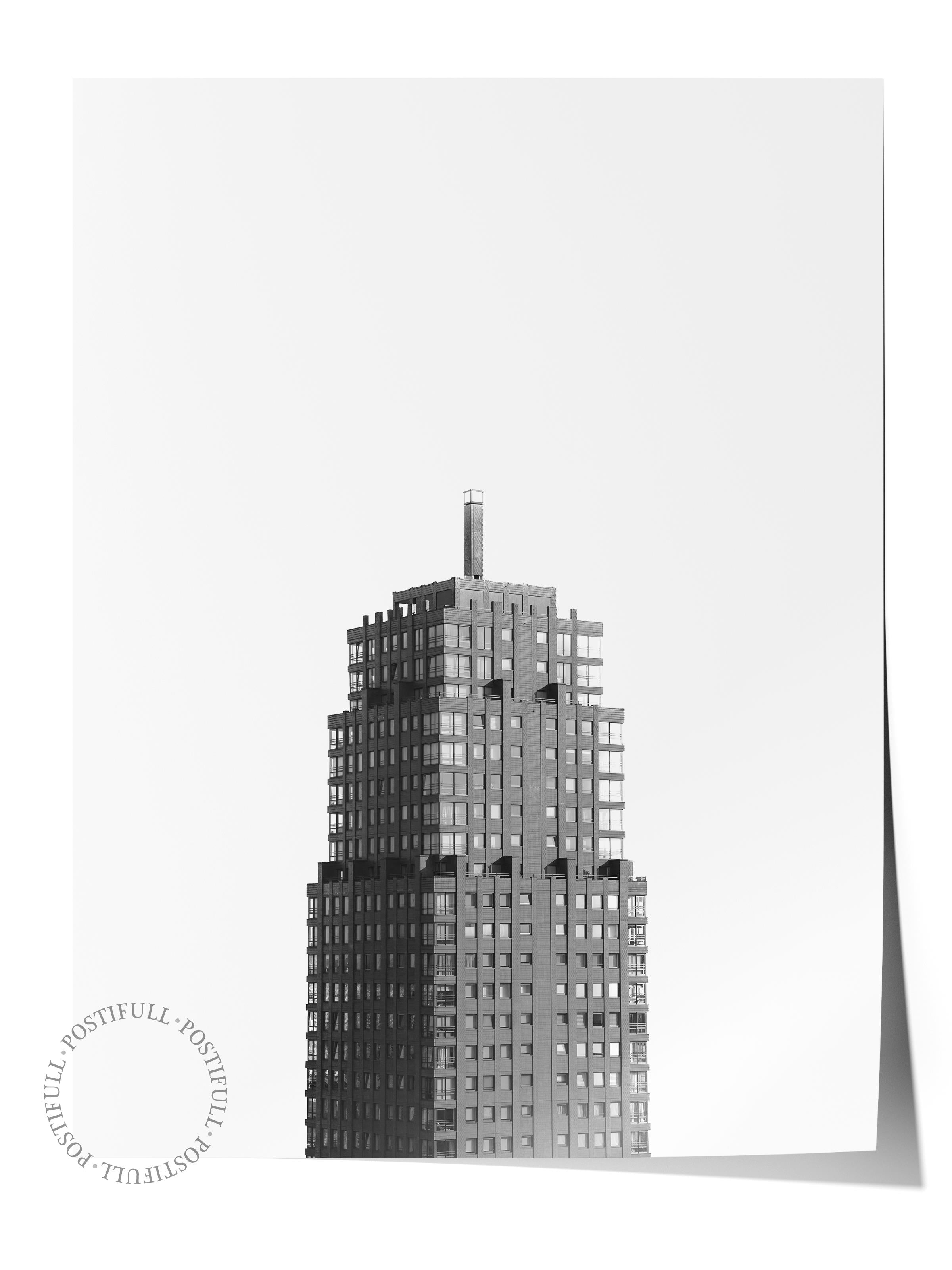 Mimari Poster, Siyah Beyaz Çerçevesiz Poster, Sanatsal Baskı NO:35 Estetik Ofis Duvar Dekoru, Dikey