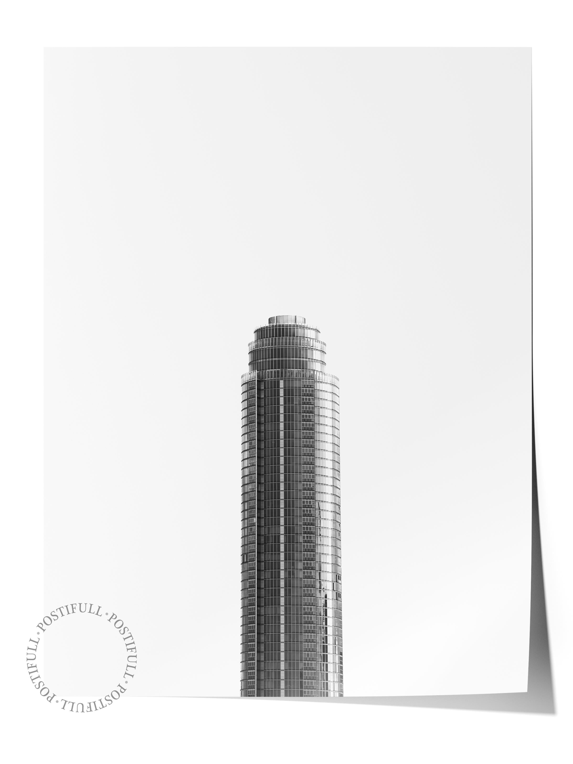 Mimari Poster, Siyah Beyaz Çerçevesiz Poster, Sanatsal Baskı NO:44 Estetik Ofis Duvar Dekoru, Dikey