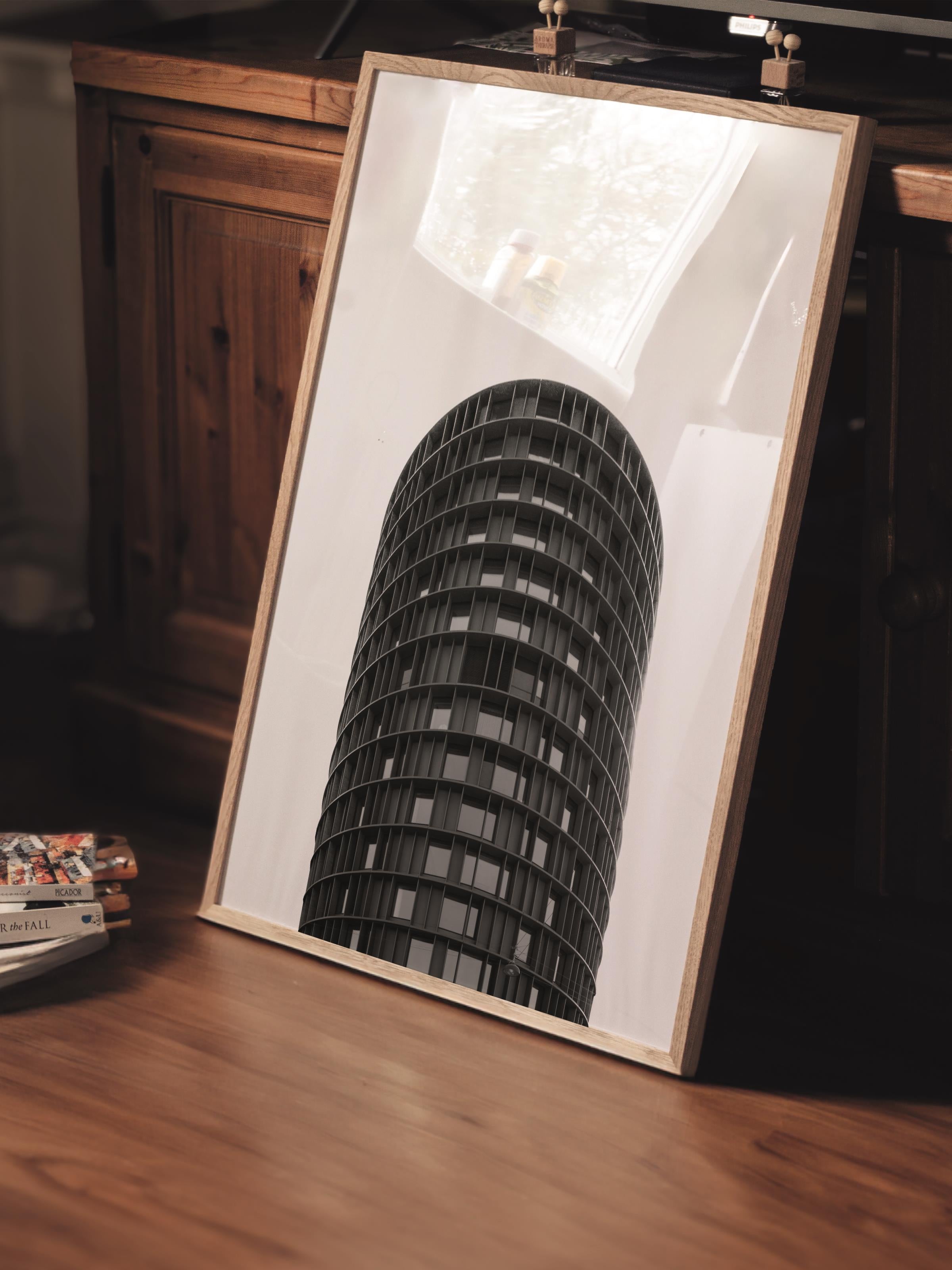 Mimari Poster, Siyah Beyaz Çerçevesiz Poster, Sanatsal Baskı NO:51 Estetik Ofis Duvar Dekoru, Dikey
