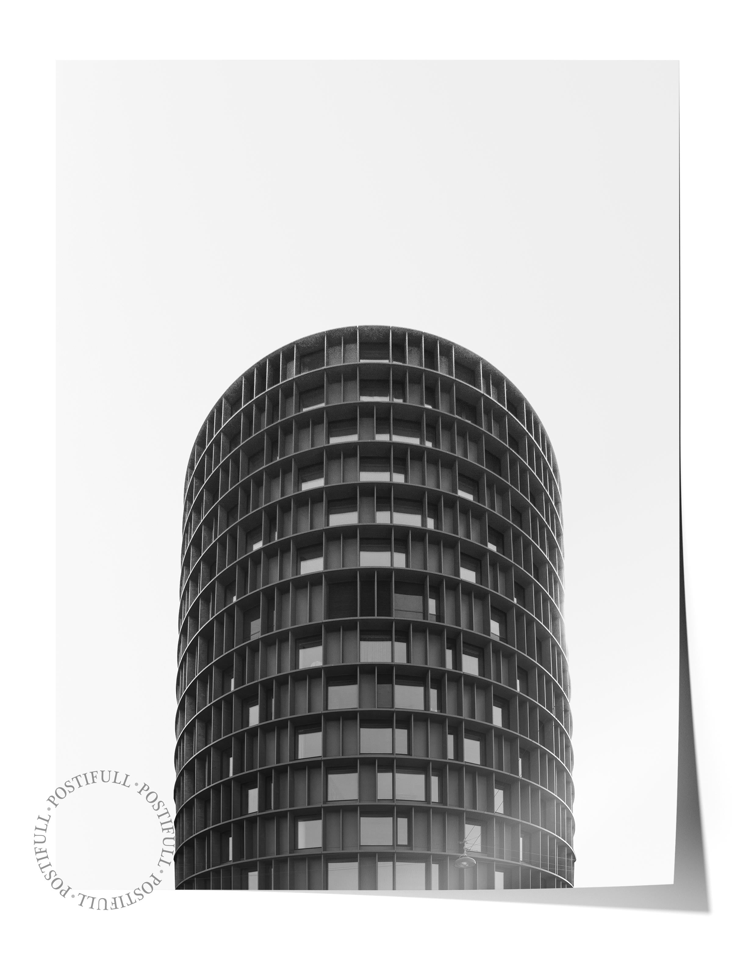 Mimari Poster, Siyah Beyaz Çerçevesiz Poster, Sanatsal Baskı NO:51 Estetik Ofis Duvar Dekoru, Dikey