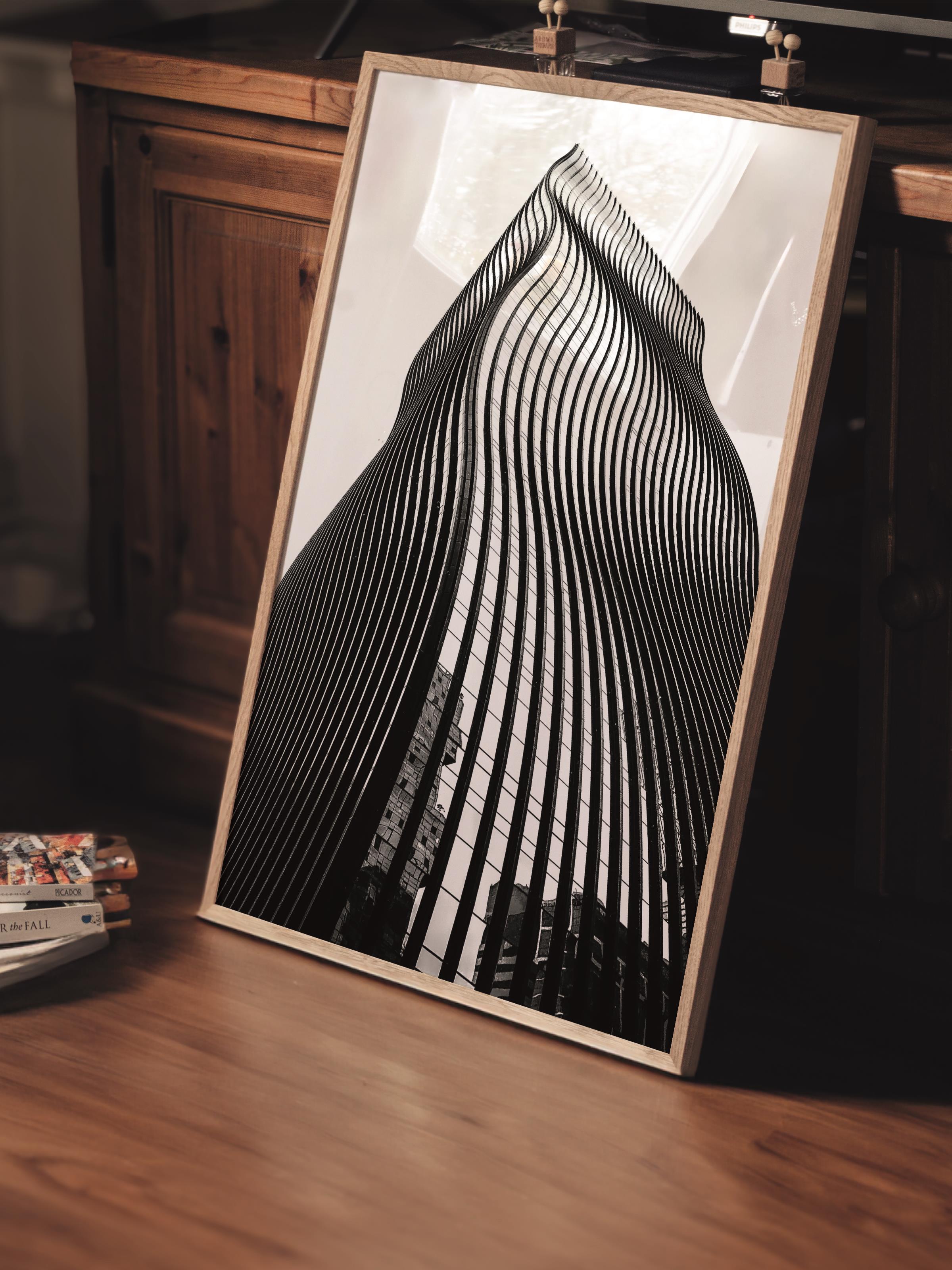 Mimari Poster, Siyah Beyaz Çerçevesiz Poster, Sanatsal Baskı NO:8 Estetik Ofis Duvar Dekoru, Dikey