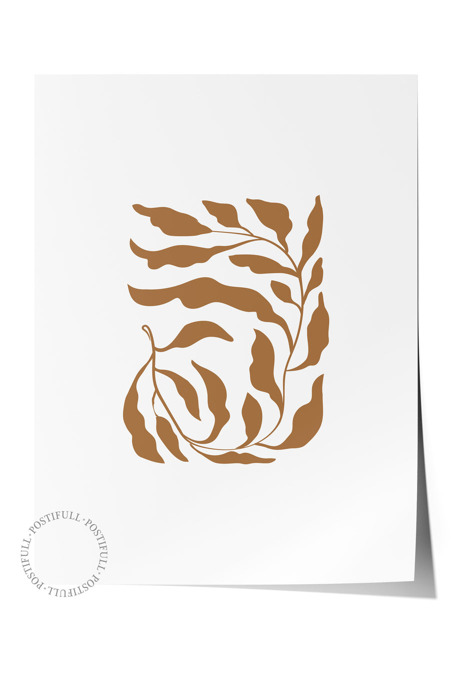 Doğal Yaprak Deseni İskandinav Çerçevesiz Poster