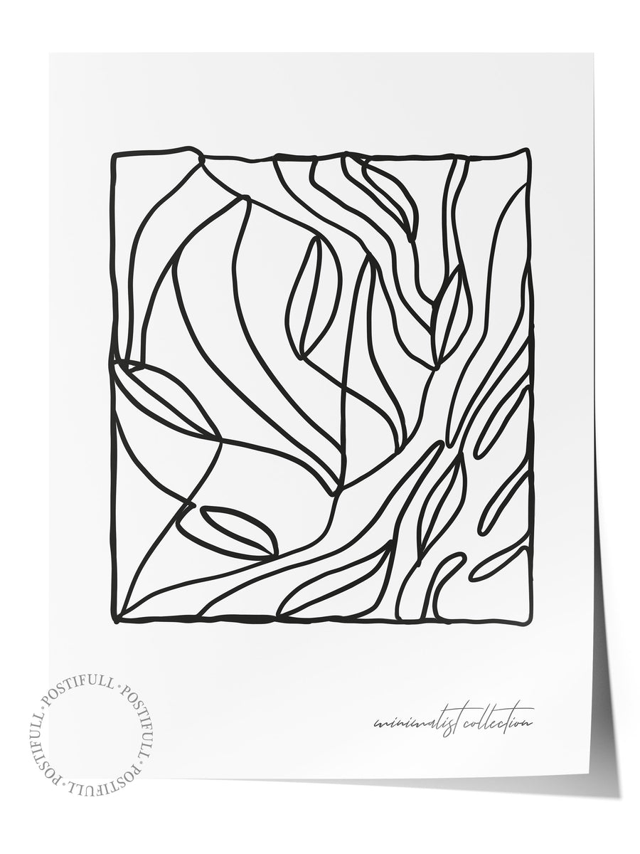 Soyut Çizgi Deseni İskandinav Çerçevesiz Poster