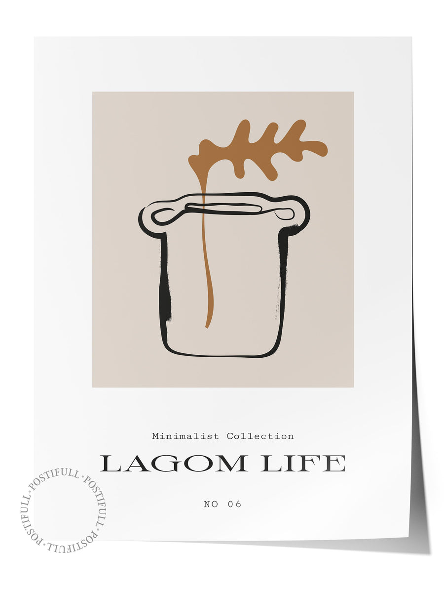 Farklı Tonlarda LAGOM LIFE İskandinav Çerçevesiz Poster