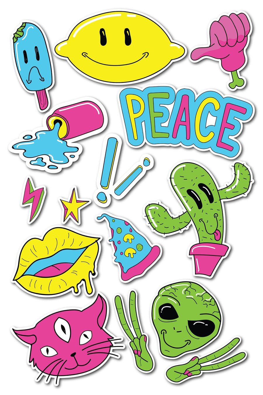 Minimal Temalı Sticker Seti - 13 Adet Etiket Seti- Telefon, Tablet, Defter Laptop Uyumlu Etiket
