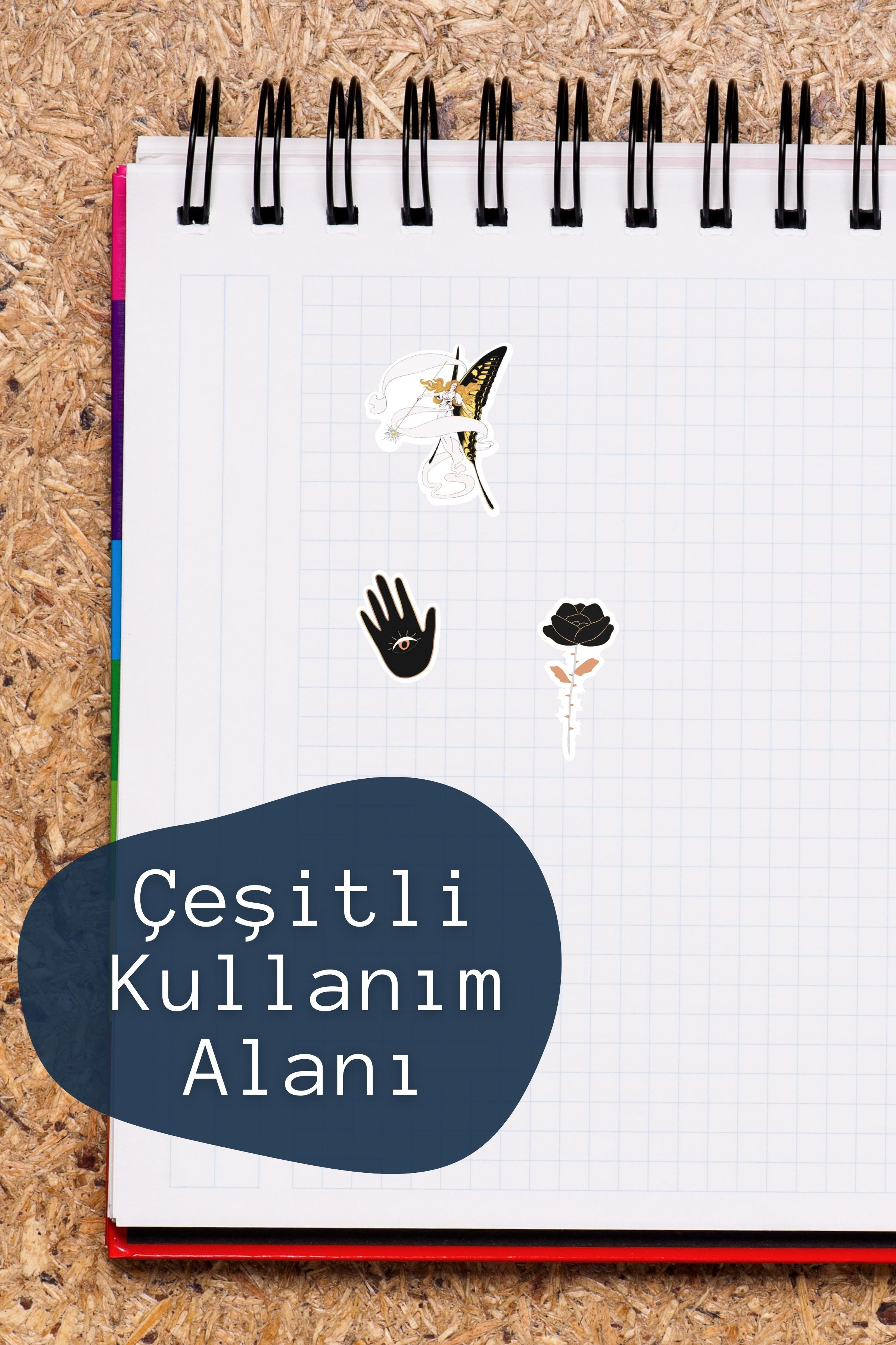Mistik Etiket Seti, Büyük Boy, 14 Adet Su Geçirmez, Sticker Seti, Laptop, Telefon, Valiz Uyumlu
