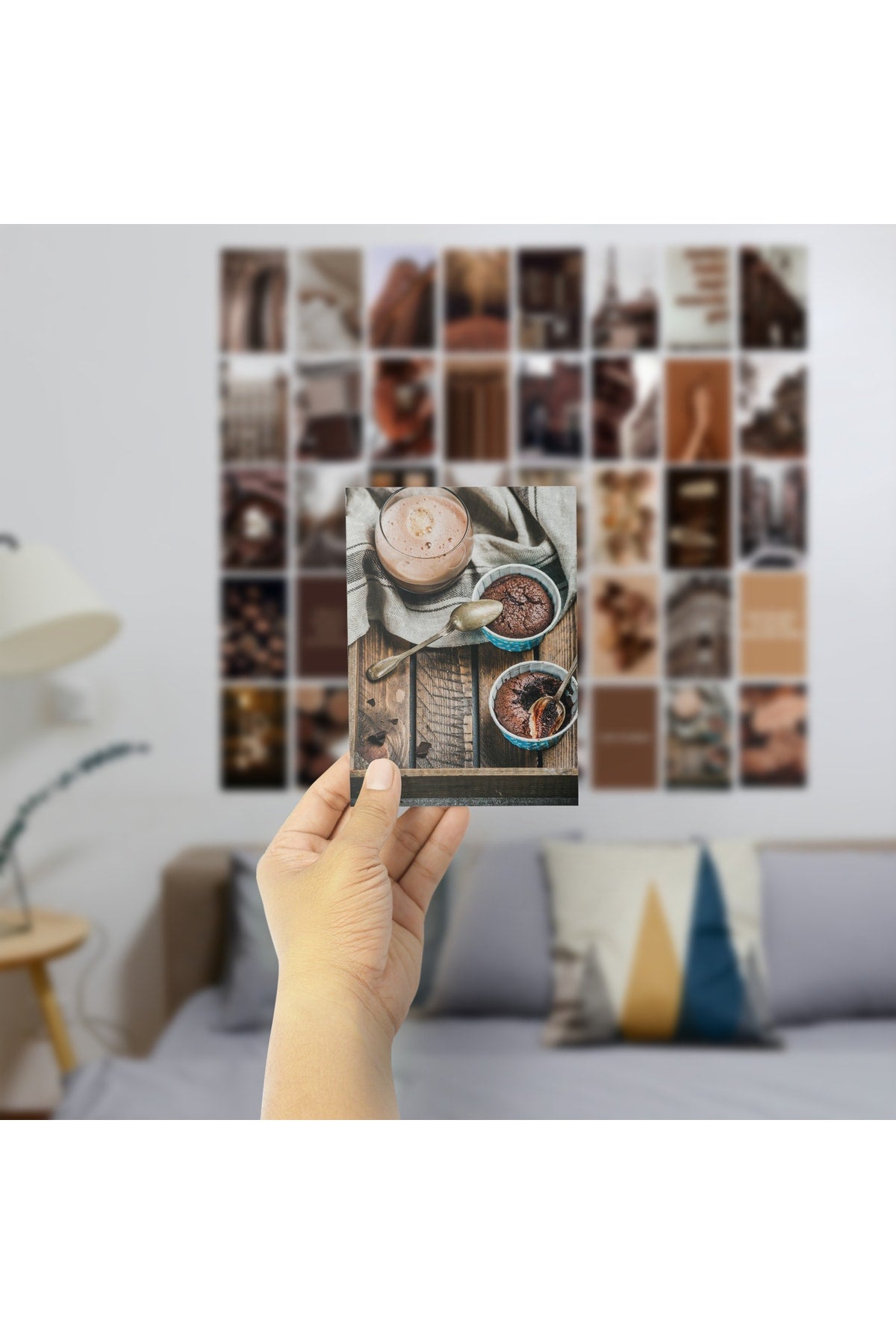 Mocha Duvar Posteri Kolaj Set - 40 Adet - Arkası Yapışkanlı - Kahve Temalı Poster Seti - 10cm*15cm