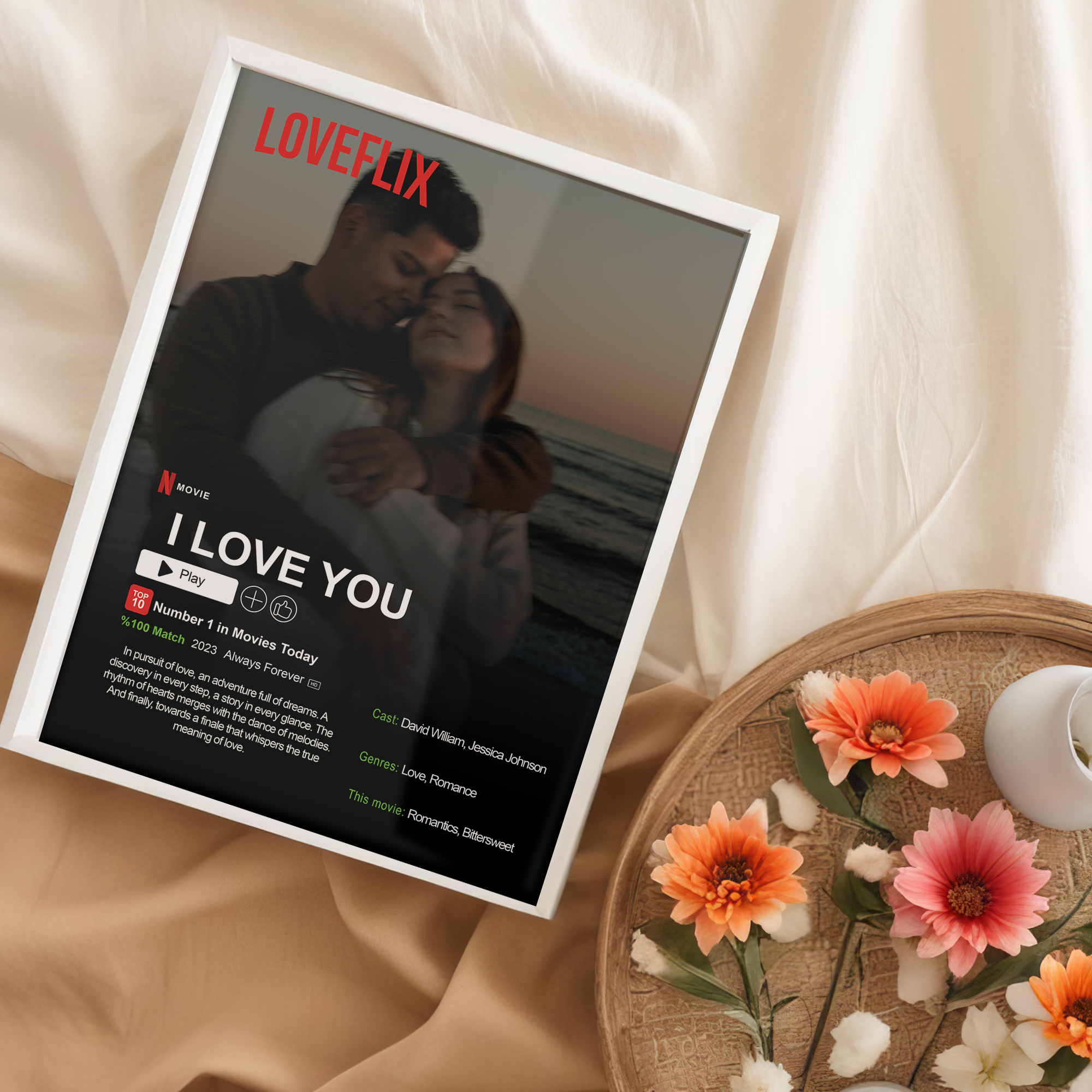 Kişiye Özel Poster - Loveflix Poster II - Sevgililer Günü Özel Tasarım