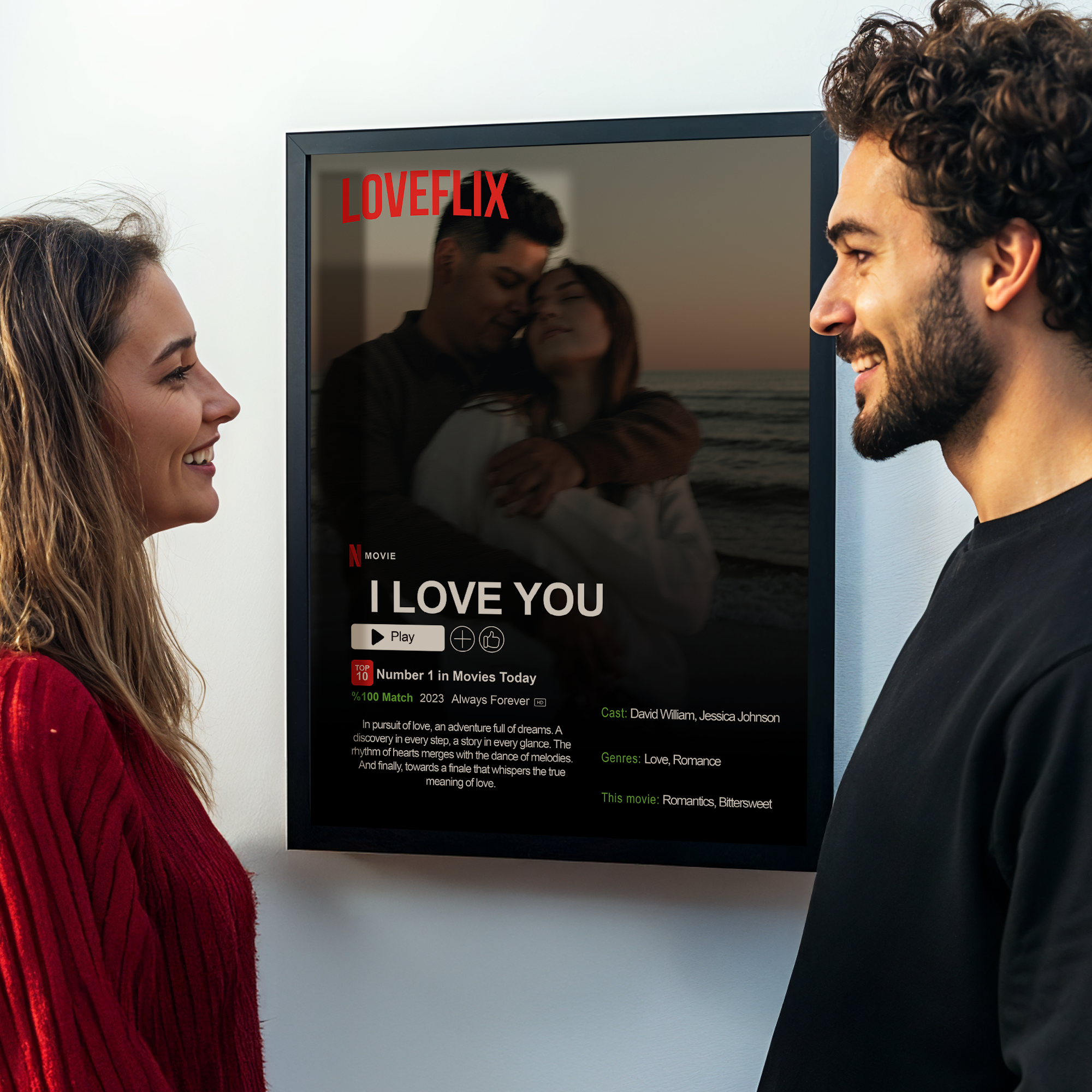Kişiye Özel Poster - Loveflix Poster II - Sevgililer Günü Özel Tasarım