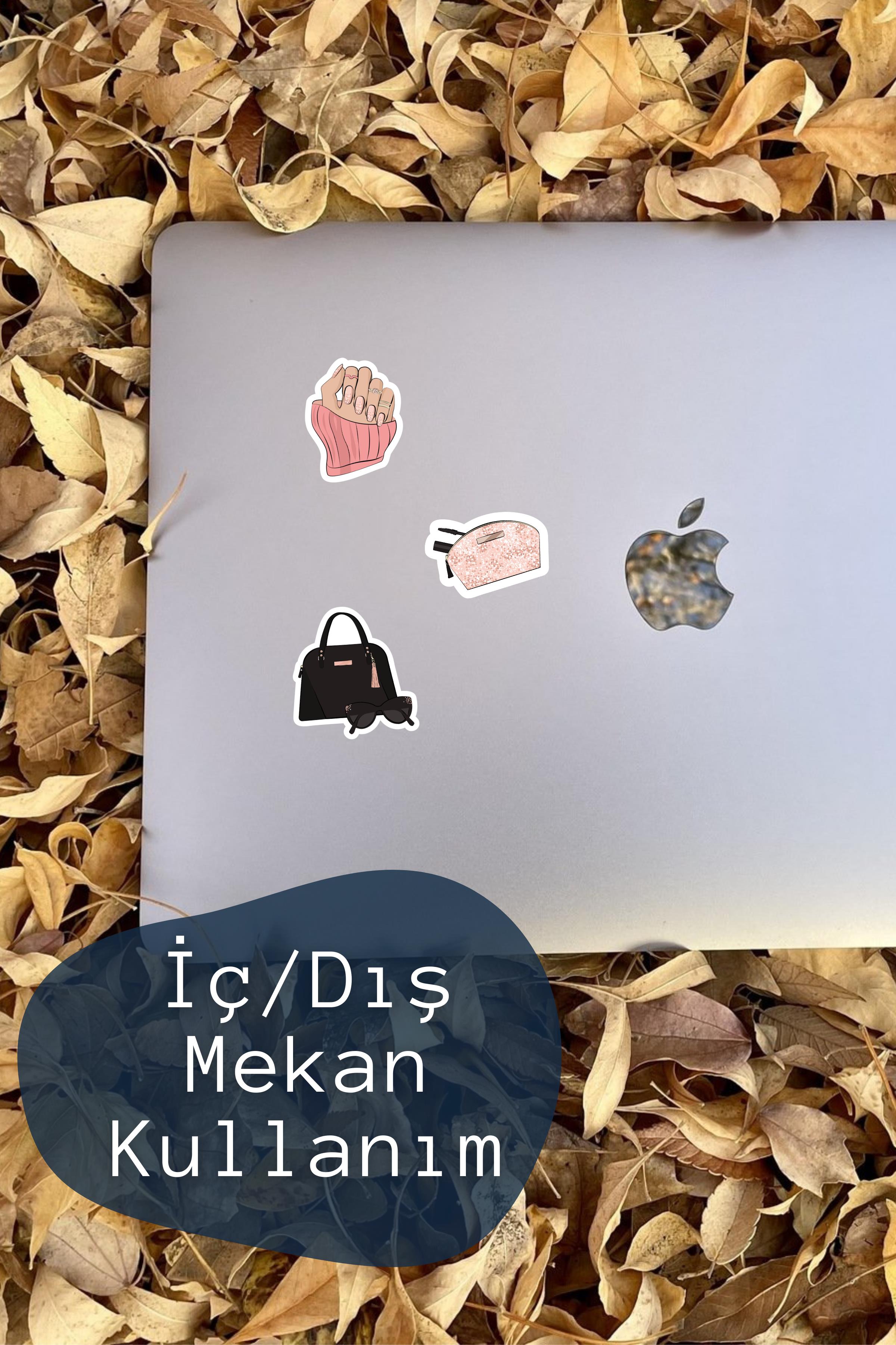 Moda Temalı Sticker ve Etiket Seti - Orta Boy - Su Geçirmez, Kalın Yapışkanlı Sticker Seti