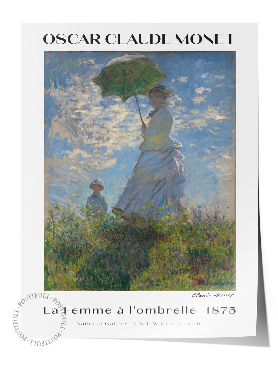 Kadın ve Şemsiye Monet Sanat Çerçevesiz Poster