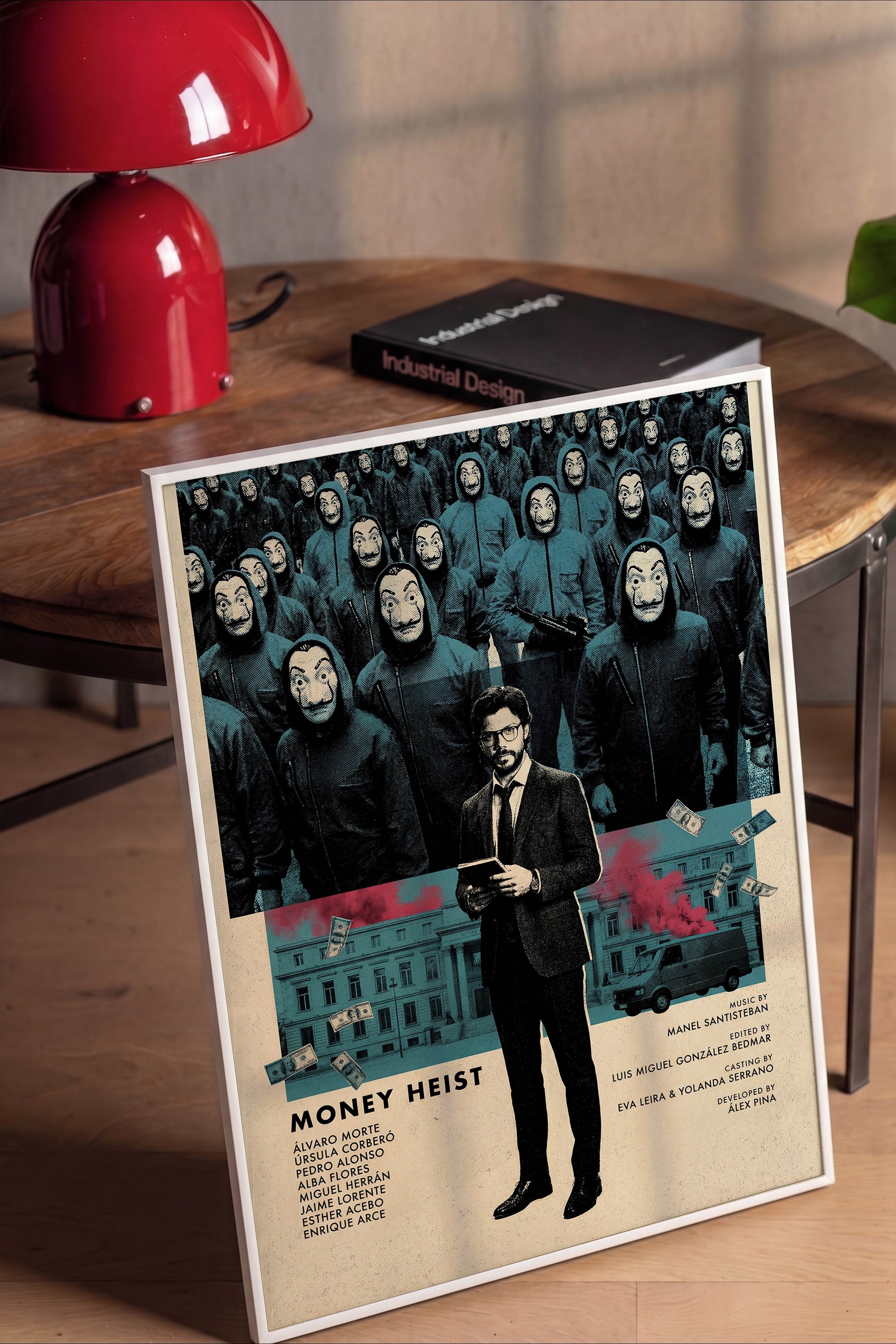 Money Heist Beyaz Çerçeveli Poster, Sinema ve Dizi Tablo, Film Dizi Afişleri NO:112780