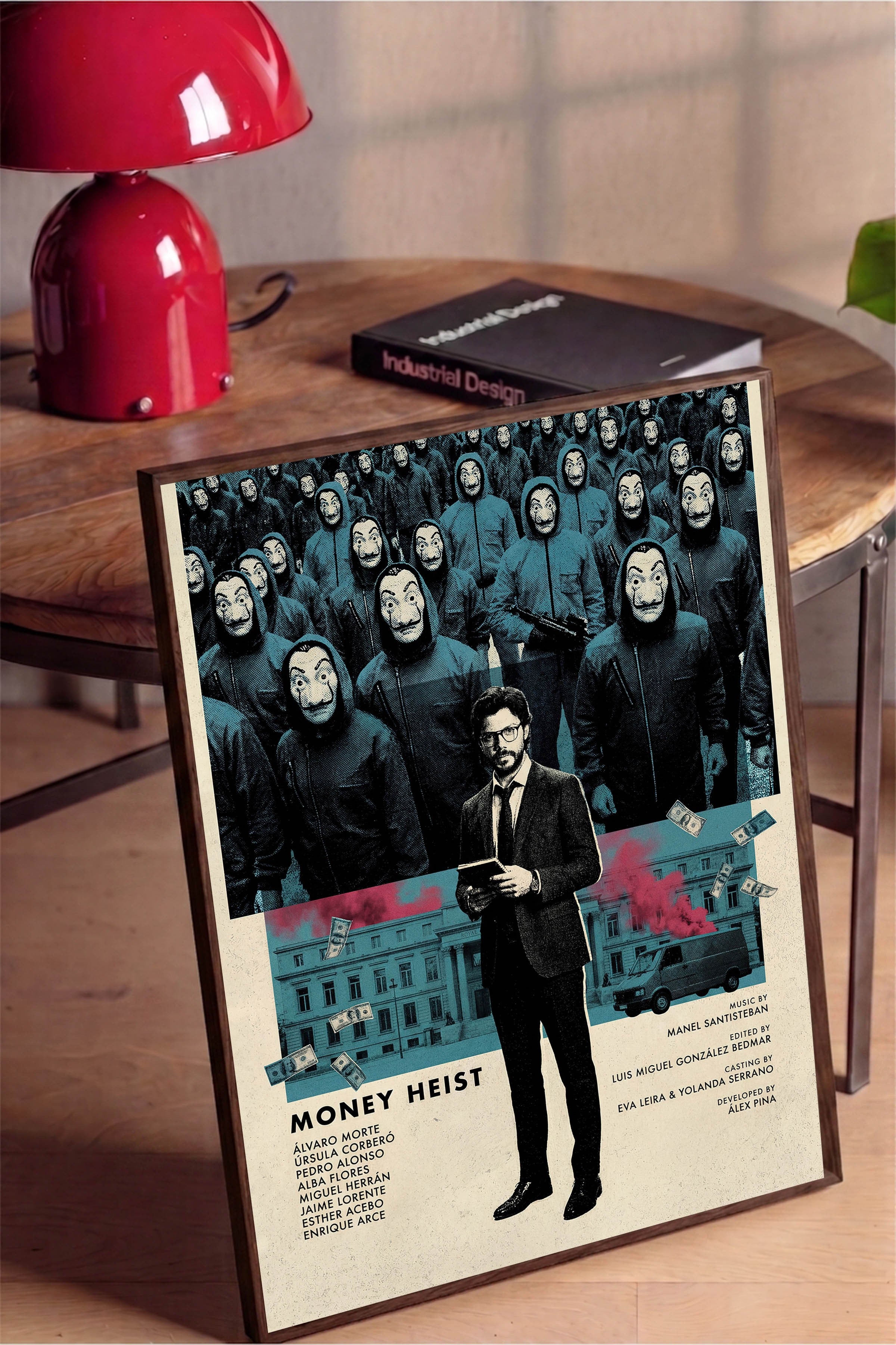 Money Heist Kahverengi Çerçeveli Poster, Sinema ve Dizi Tablo, Film Dizi Afişleri NO:112780