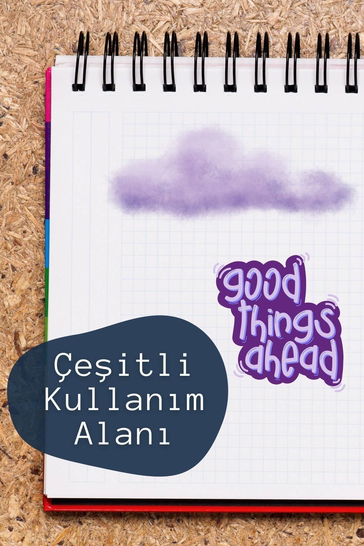 Mor Temalı Sticker Seti - 7 Adet Etiket Seti- Telefon, Tablet, Defter Laptop Uyumlu Etiket