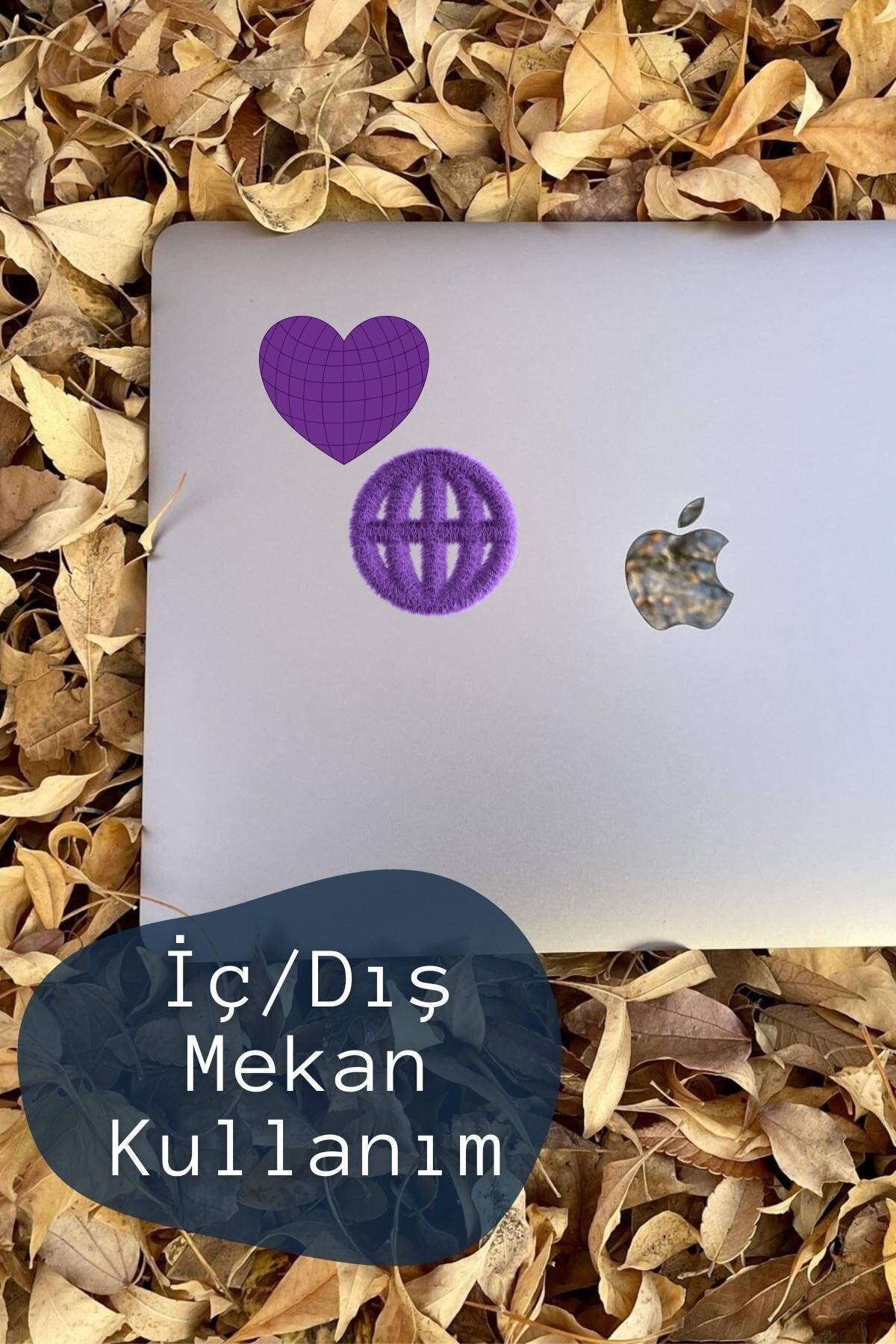 Mor Temalı Sticker Seti - 7 Adet Etiket Seti- Telefon, Tablet, Defter Laptop Uyumlu Etiket
