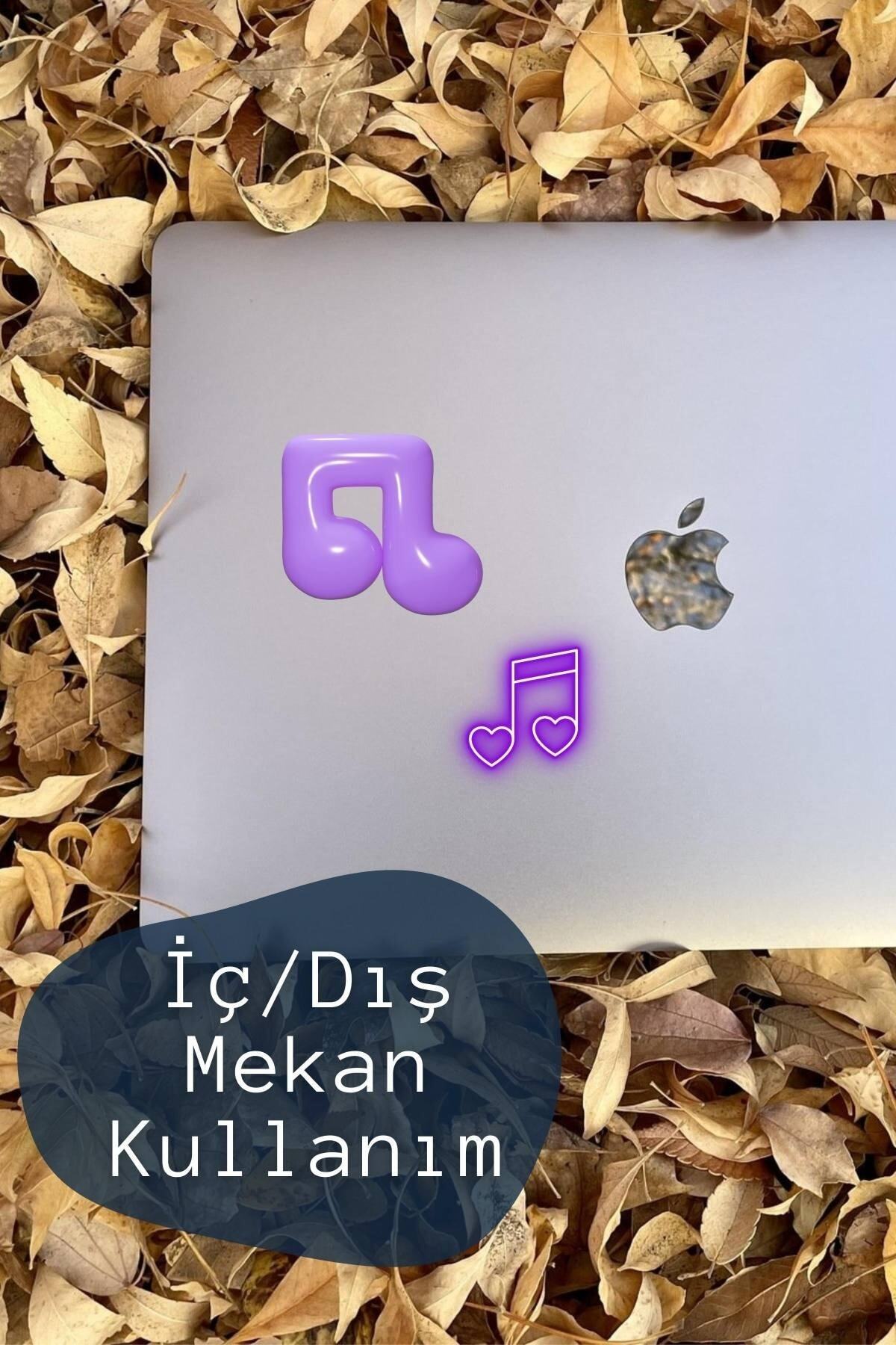 Mor Temalı Sticker Seti - 7 Adet Etiket Seti- Telefon, Tablet, Defter Laptop Uyumlu Etiket