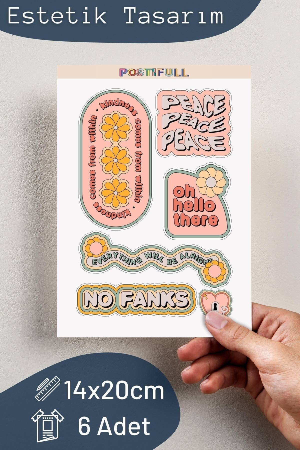 Motivasyon Temalı Sticker Seti - 6 Adet Etiket Seti- Telefon, Tablet, Defter Laptop Uyumlu Etiket