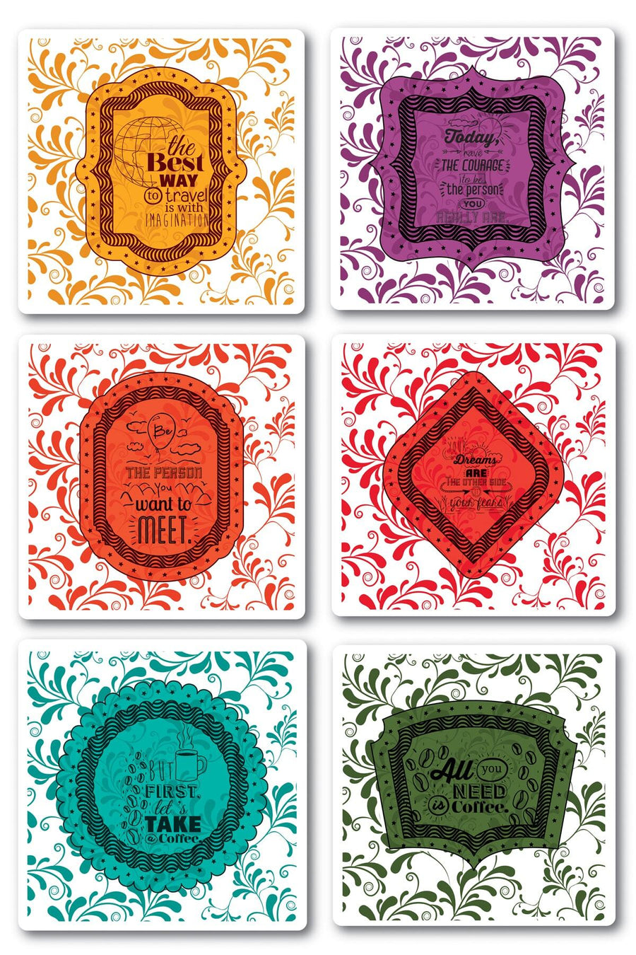 Motivasyon Temalı Sticker Seti - 6 Adet Etiket Seti- Telefon, Tablet, Defter Laptop Uyumlu Etiket