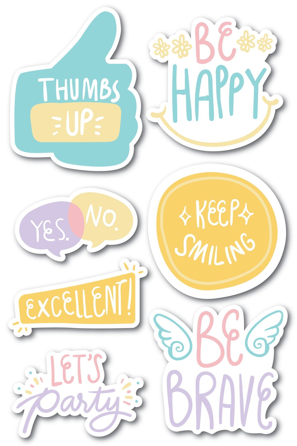Motivasyon Temalı Sticker Seti - 6 Adet Etiket Seti- Telefon, Tablet, Defter Laptop Uyumlu Etiket