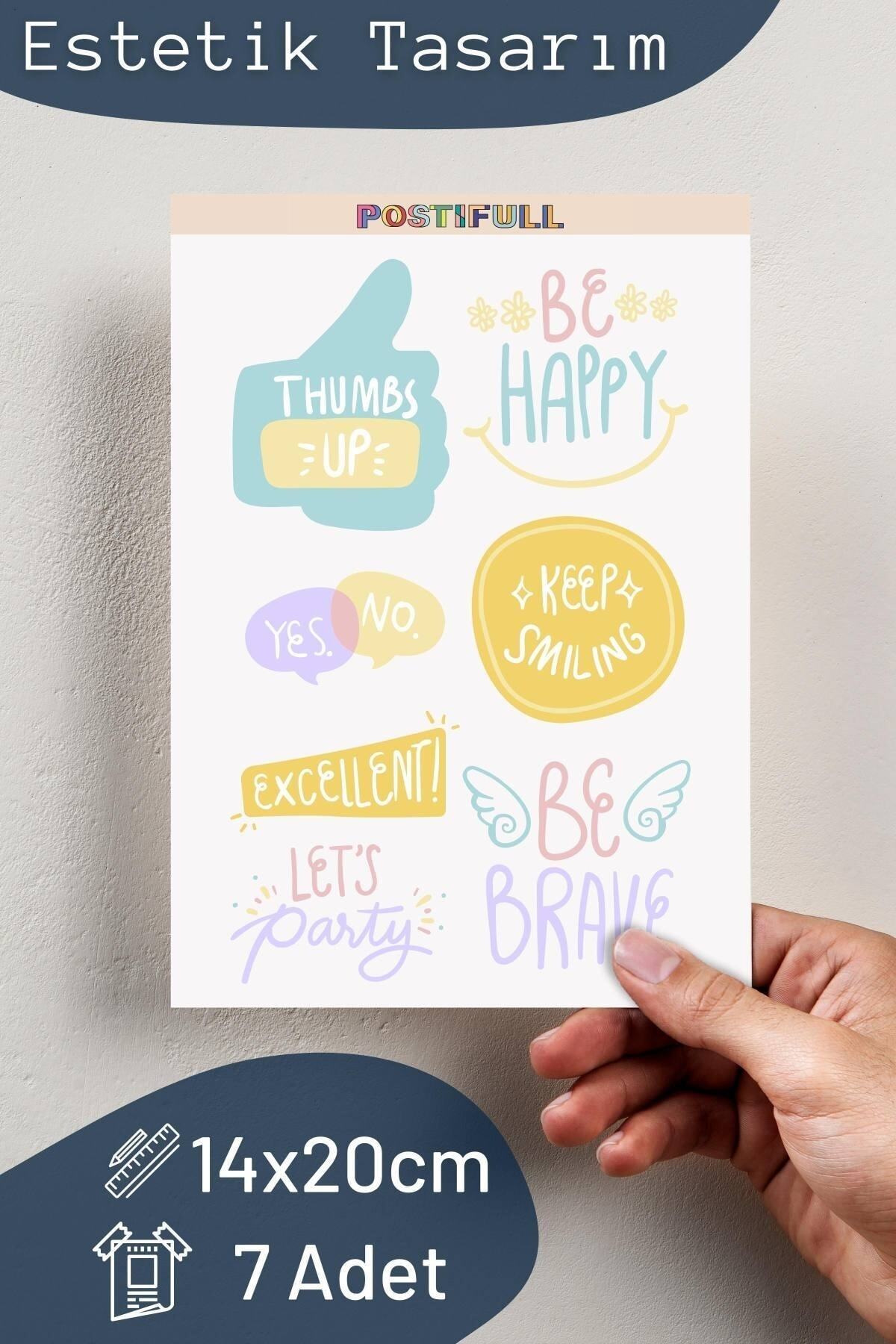 Motivasyon Temalı Sticker Seti - 6 Adet Etiket Seti- Telefon, Tablet, Defter Laptop Uyumlu Etiket