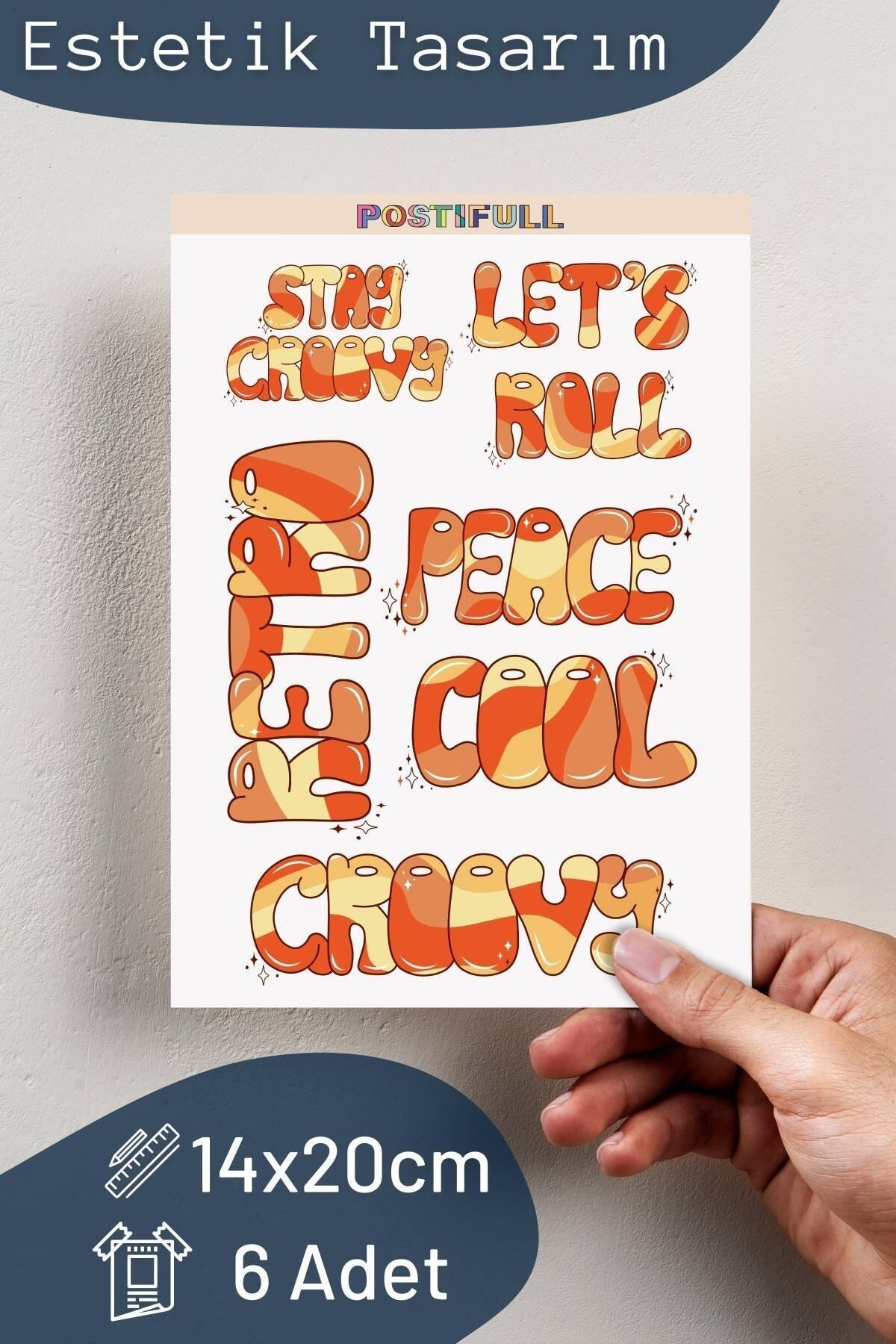 Motivasyon Temalı Sticker Seti - 6 Adet Etiket Seti- Telefon, Tablet, Defter Laptop Uyumlu Etiket