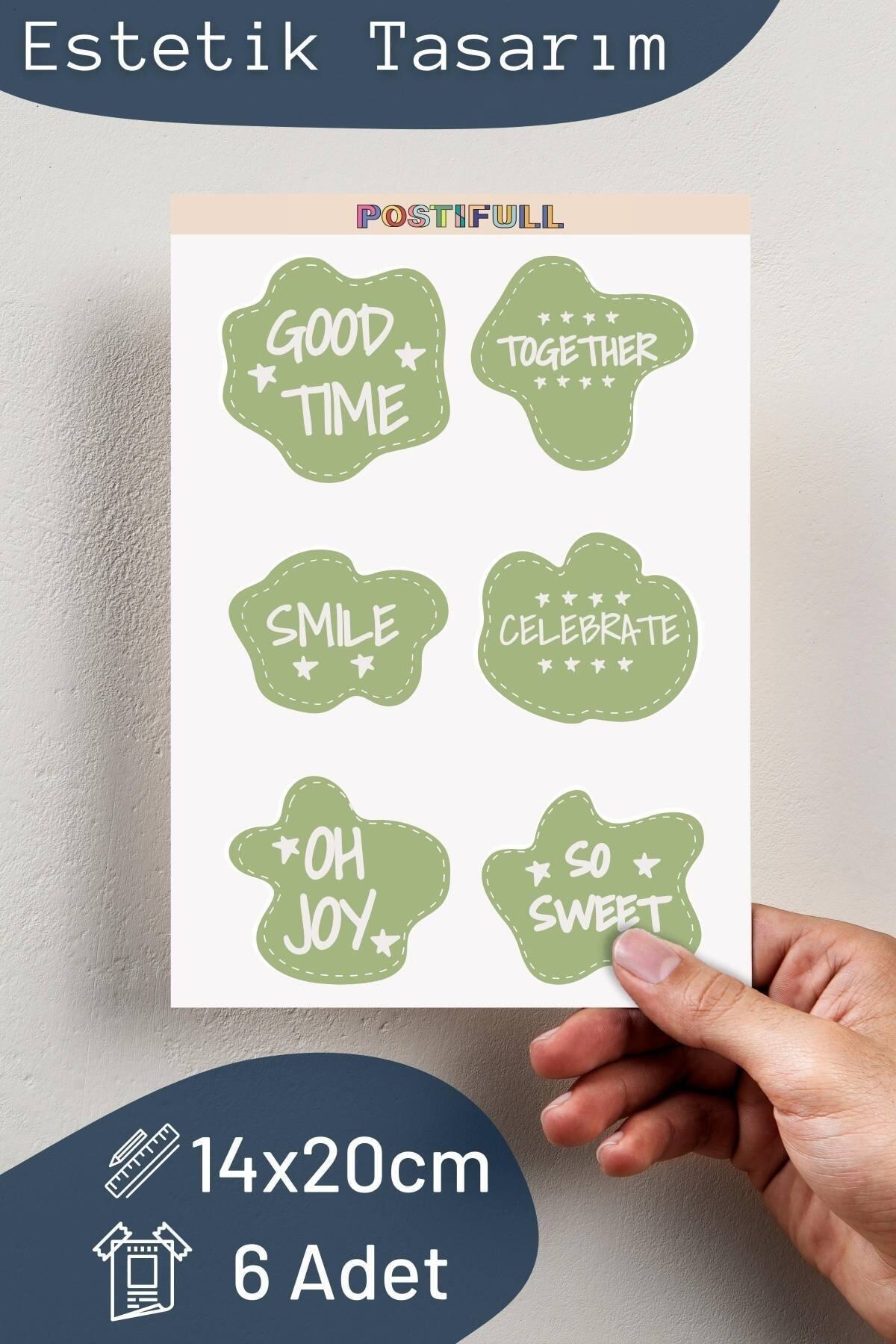 Motivasyon Temalı Sticker Seti - 6 Adet Etiket Seti- Telefon, Tablet, Defter Laptop Uyumlu Etiket