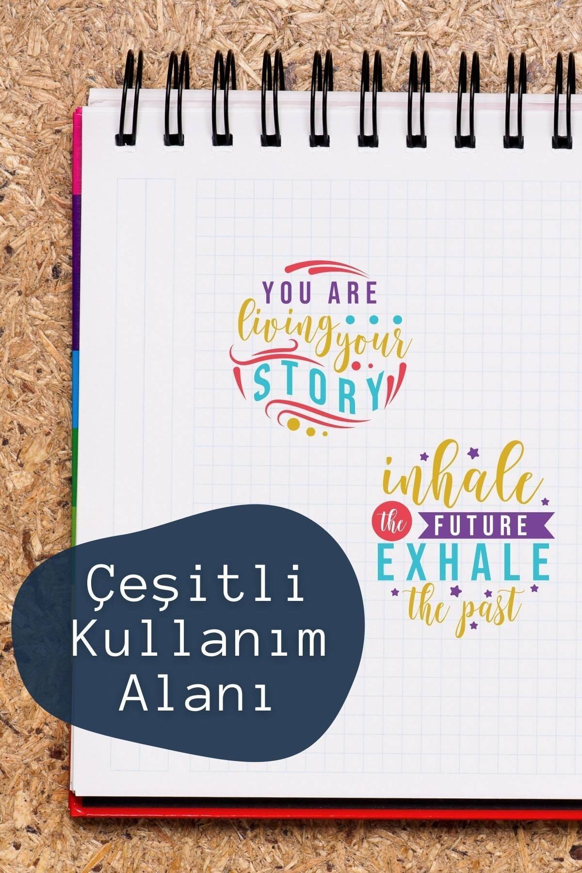 Motivasyon Temalı Sticker Seti - 6 Adet Etiket Seti- Telefon, Tablet, Defter Laptop Uyumlu Etiket