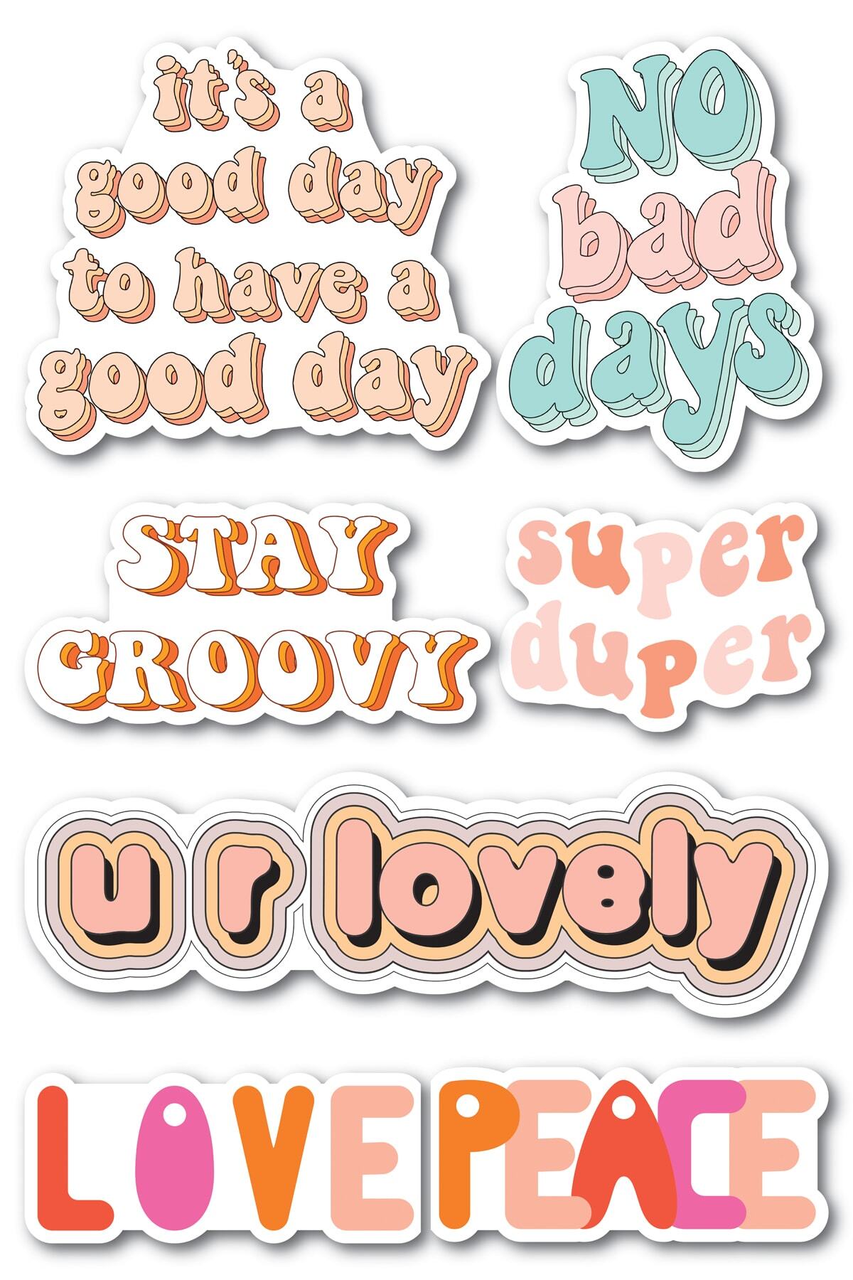 Motivasyon Temalı Sticker Seti - 6 Adet Etiket Seti- Telefon, Tablet, Defter Laptop Uyumlu Etiket