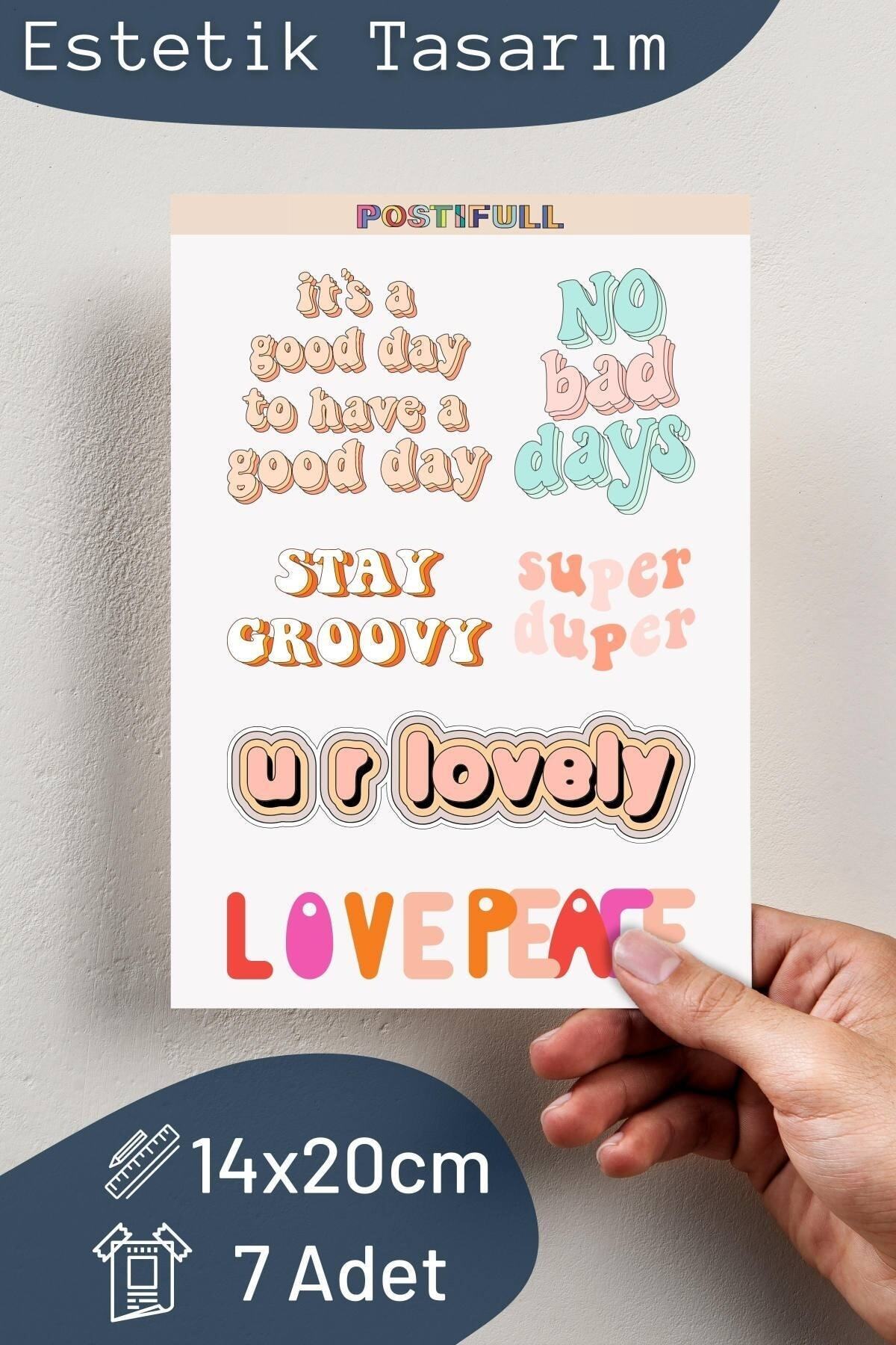 Motivasyon Temalı Sticker Seti - 6 Adet Etiket Seti- Telefon, Tablet, Defter Laptop Uyumlu Etiket