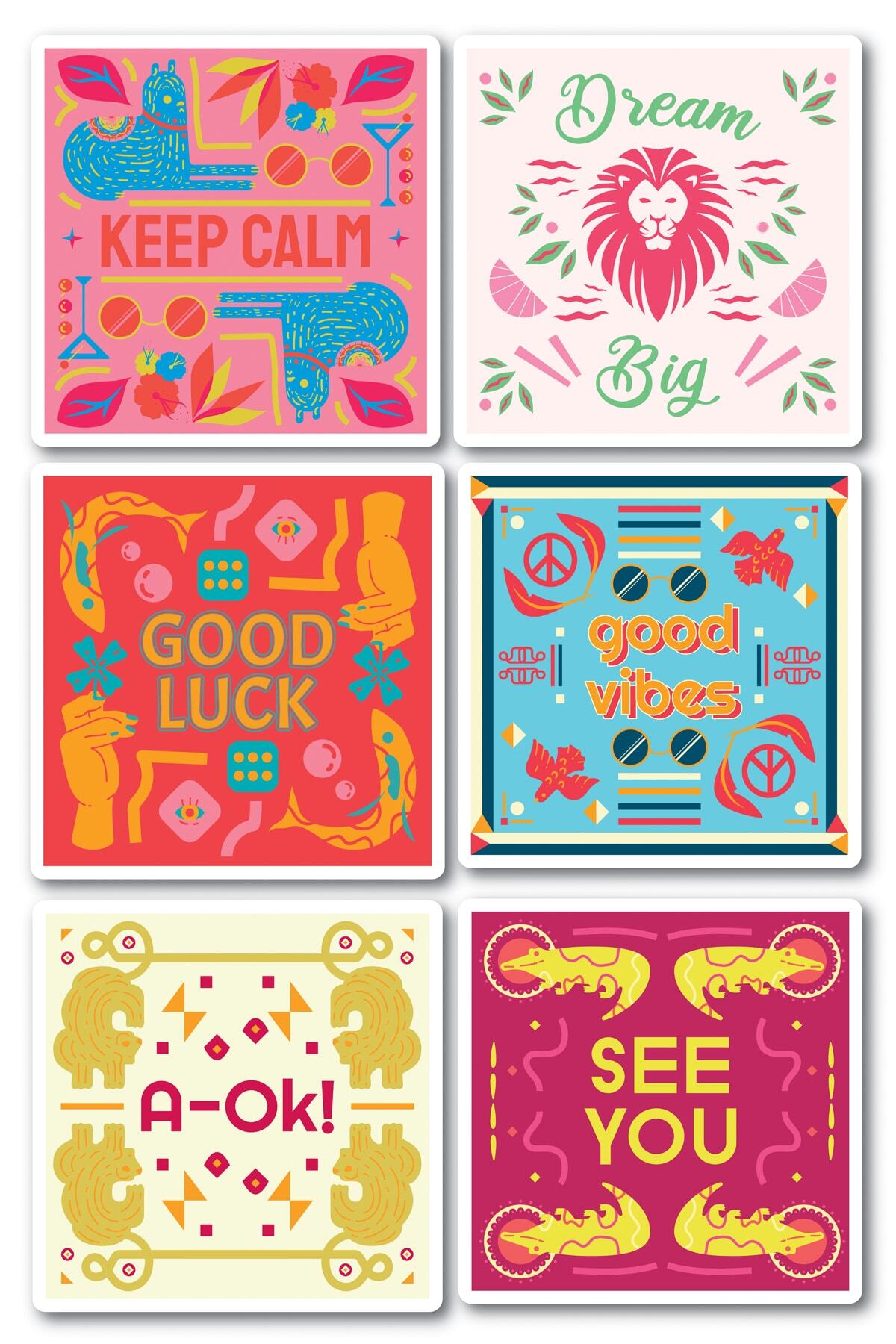 Motivasyon Temalı Sticker Seti - 6 Adet Etiket Seti- Telefon, Tablet, Defter Laptop Uyumlu Etiket