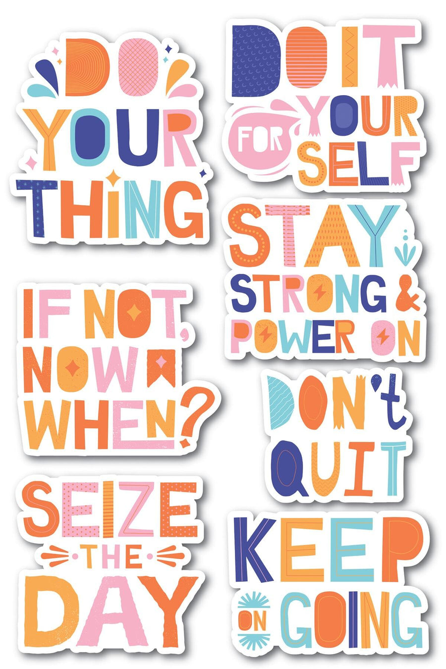 Motivasyon Temalı Sticker Seti - 7 Adet Etiket Seti- Telefon, Tablet, Defter Laptop Uyumlu Etiket