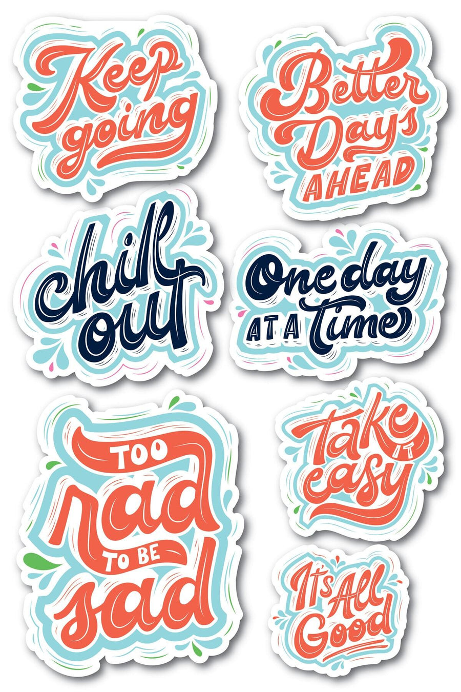 Motivasyon Temalı Sticker Seti - 7 Adet Etiket Seti- Telefon, Tablet, Defter Laptop Uyumlu Etiket