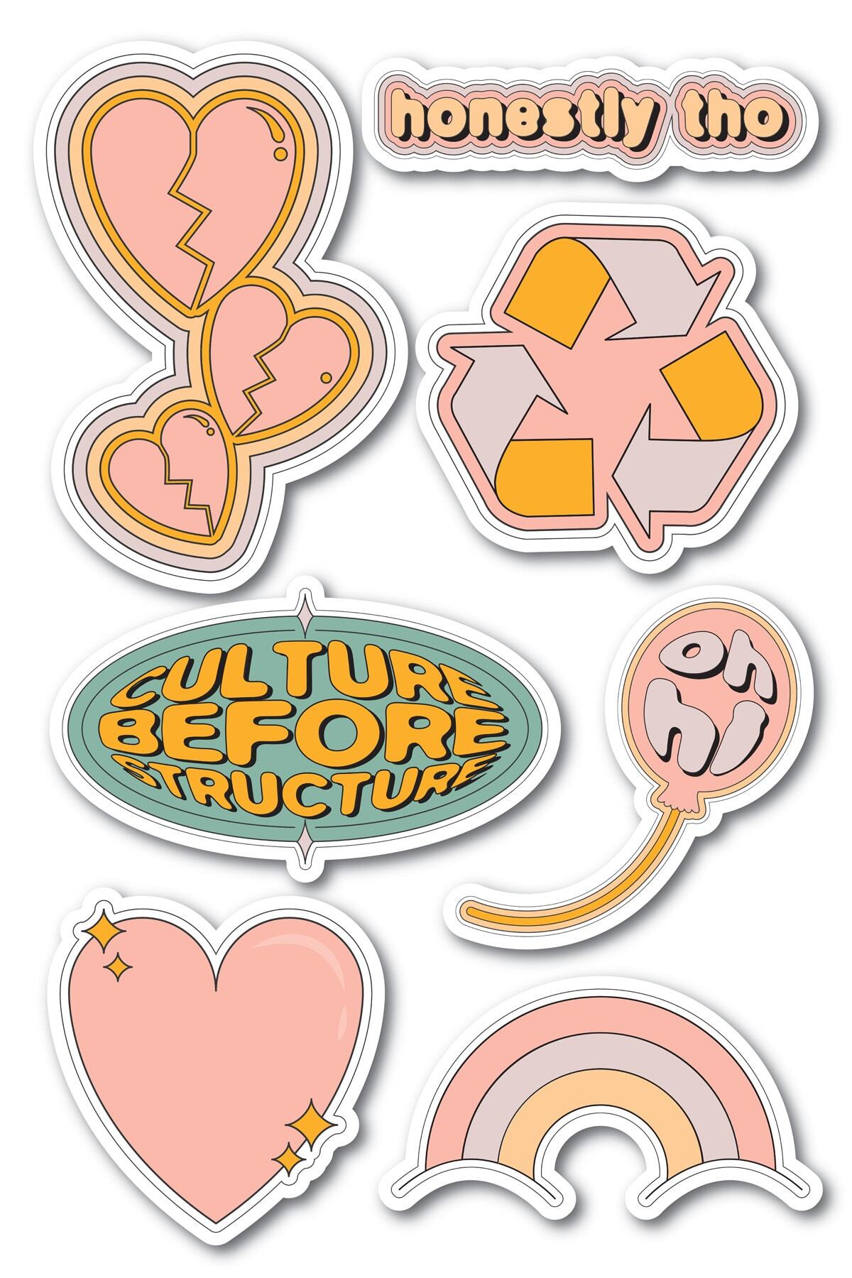 Motivasyon Temalı Sticker Seti - 7 Adet Etiket Seti- Telefon, Tablet, Defter Laptop Uyumlu Etiket