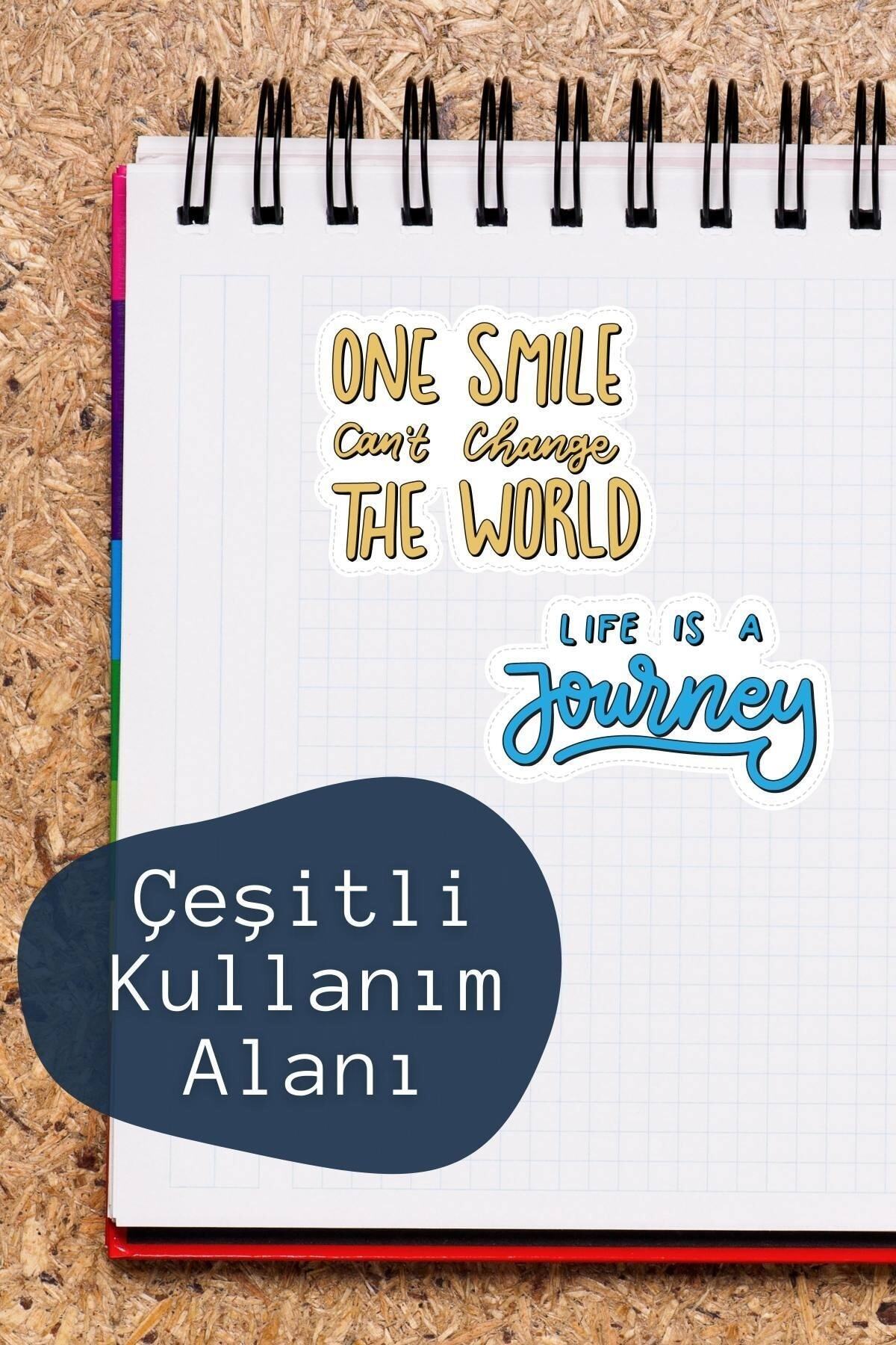 Motivasyon Temalı Sticker Seti - 8 Adet Etiket Seti- Telefon, Tablet, Defter Laptop Uyumlu Etiket