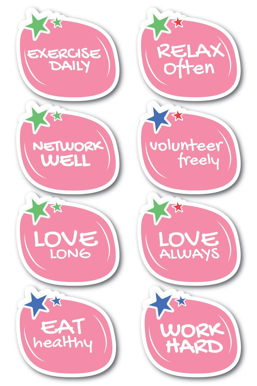 Motivasyon Temalı Sticker Seti - 8 Adet Etiket Seti- Telefon, Tablet, Defter Laptop Uyumlu Etiket