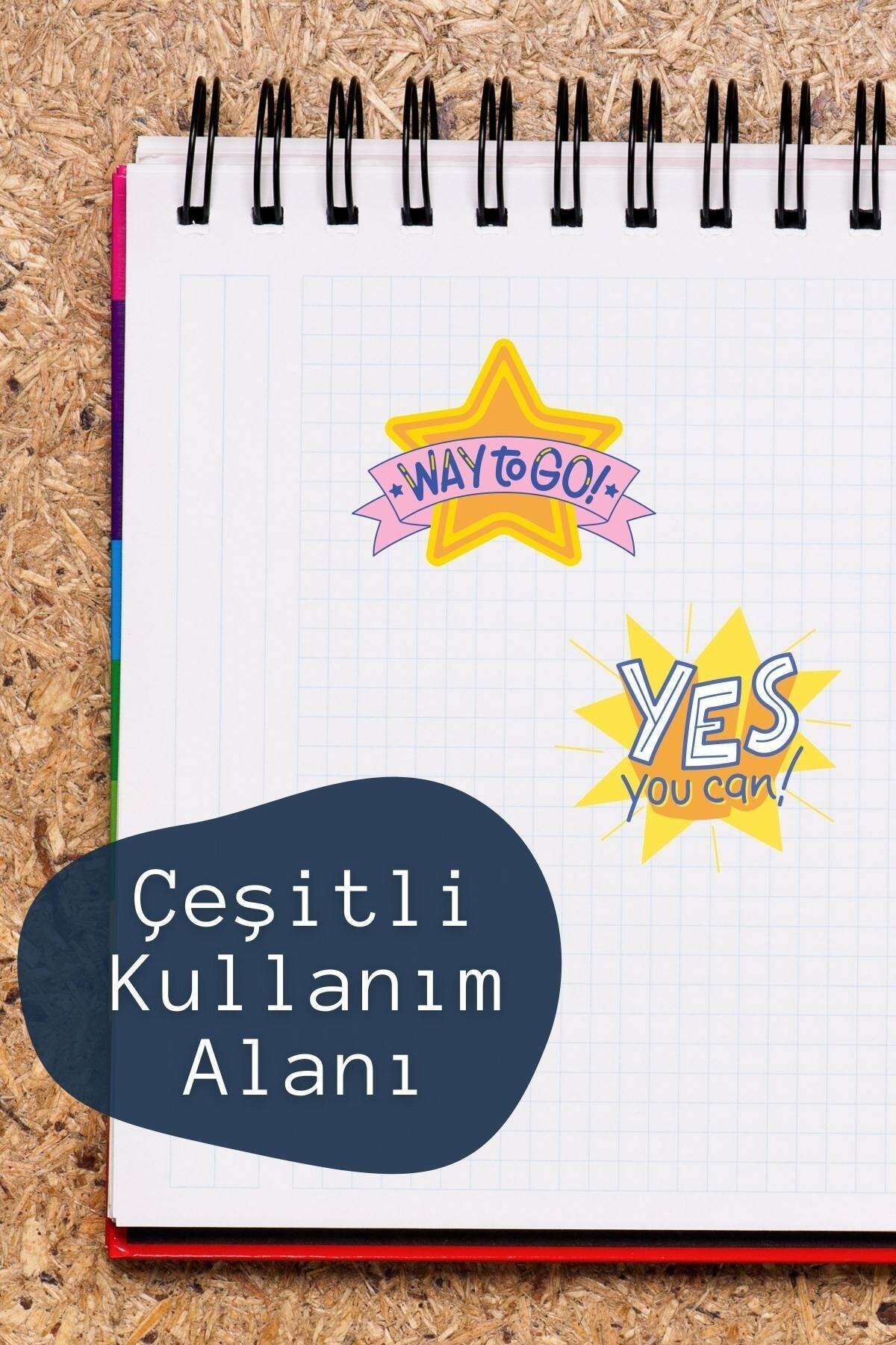 Motivasyon Temalı Sticker Seti - 8 Adet Etiket Seti- Telefon, Tablet, Defter Laptop Uyumlu Etiket
