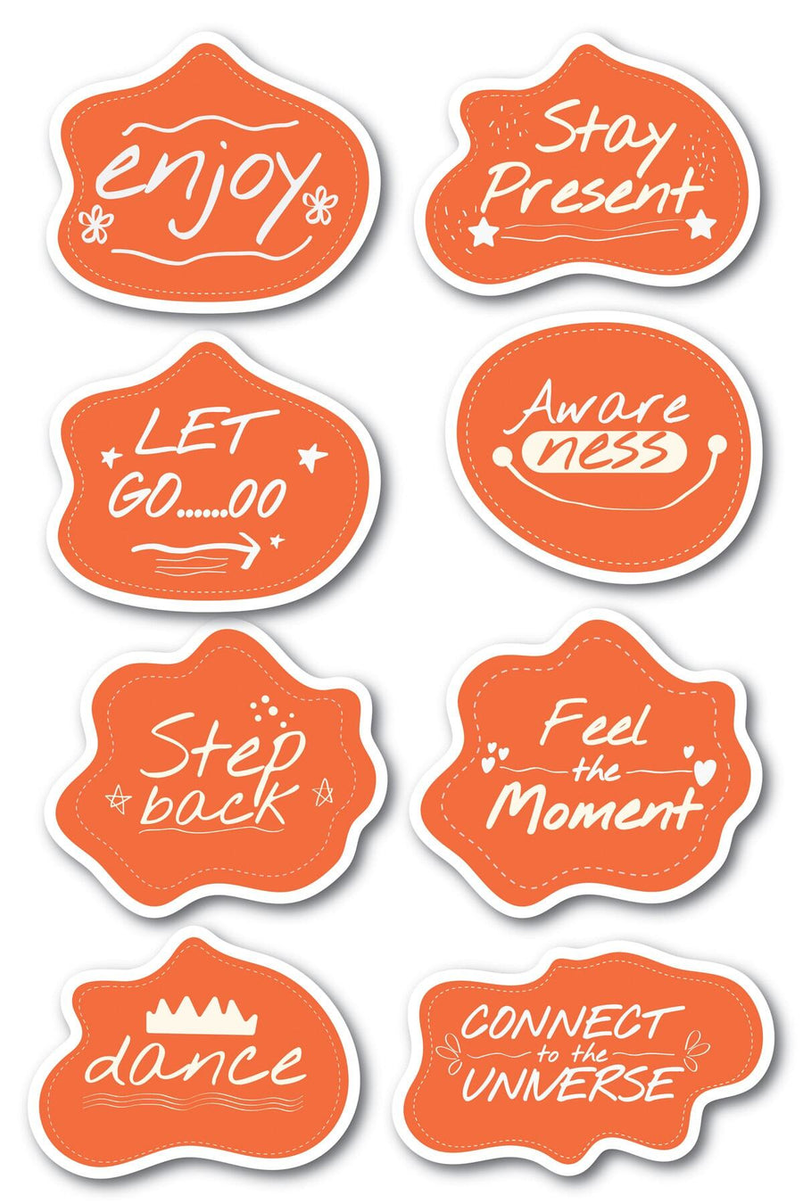 Motivasyon Temalı Sticker Seti - 8 Adet Etiket Seti- Telefon, Tablet, Defter Laptop Uyumlu Etiket