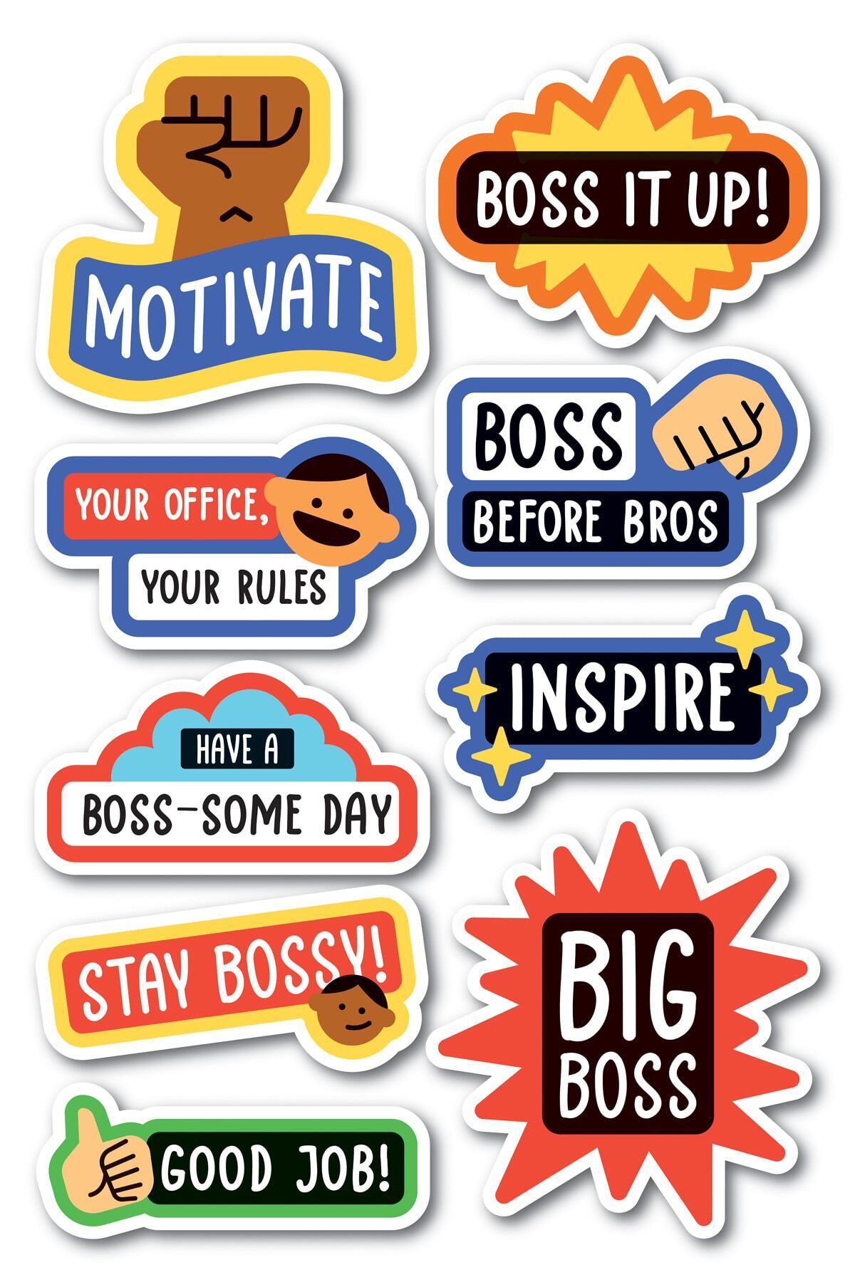Motivasyon Temalı Sticker Seti - 9 Adet Etiket Seti- Telefon, Tablet, Defter Laptop Uyumlu Etiket