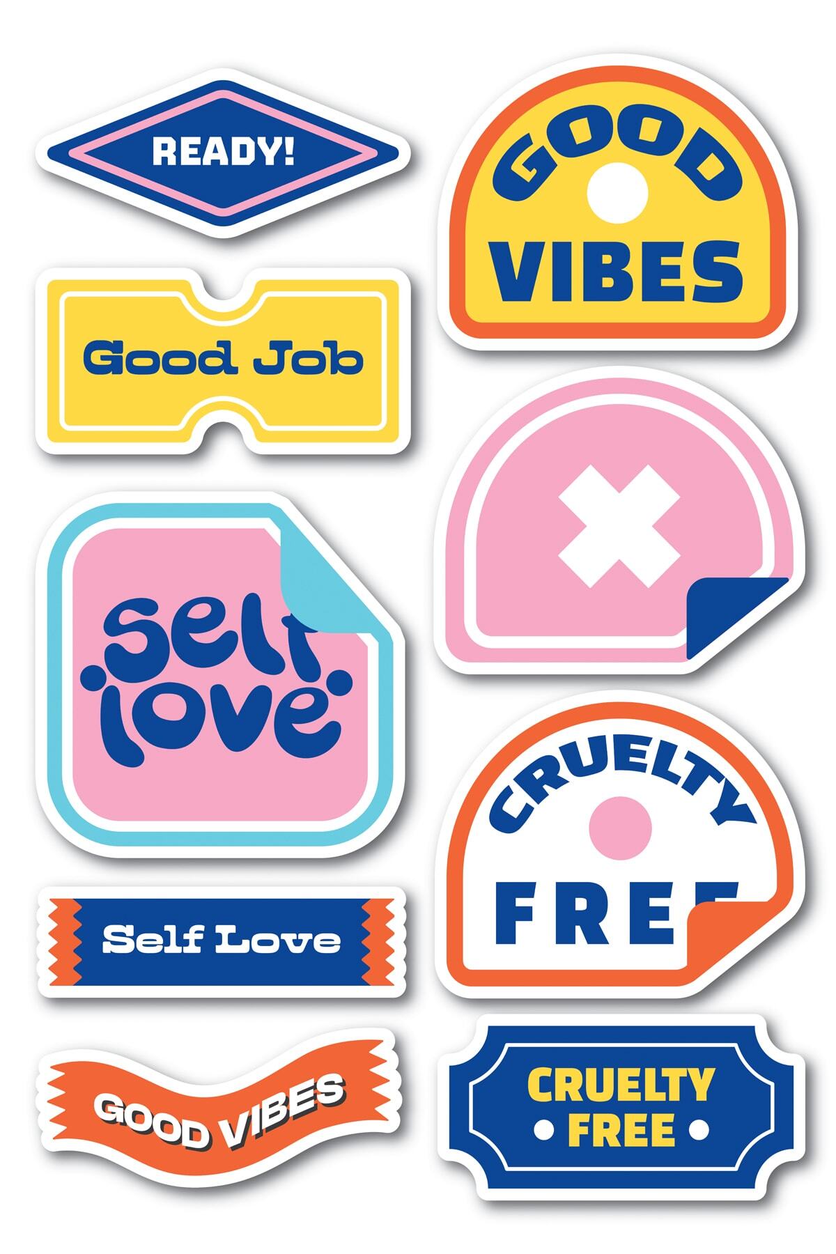 Motivasyon Temalı Sticker Seti - 9 Adet Etiket Seti- Telefon, Tablet, Defter Laptop Uyumlu Etiket