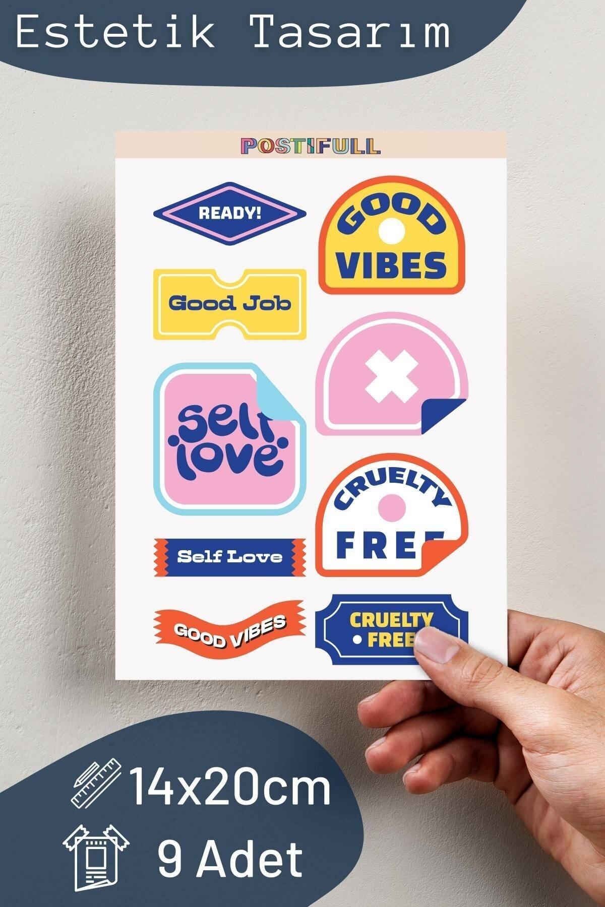 Motivasyon Temalı Sticker Seti - 9 Adet Etiket Seti- Telefon, Tablet, Defter Laptop Uyumlu Etiket