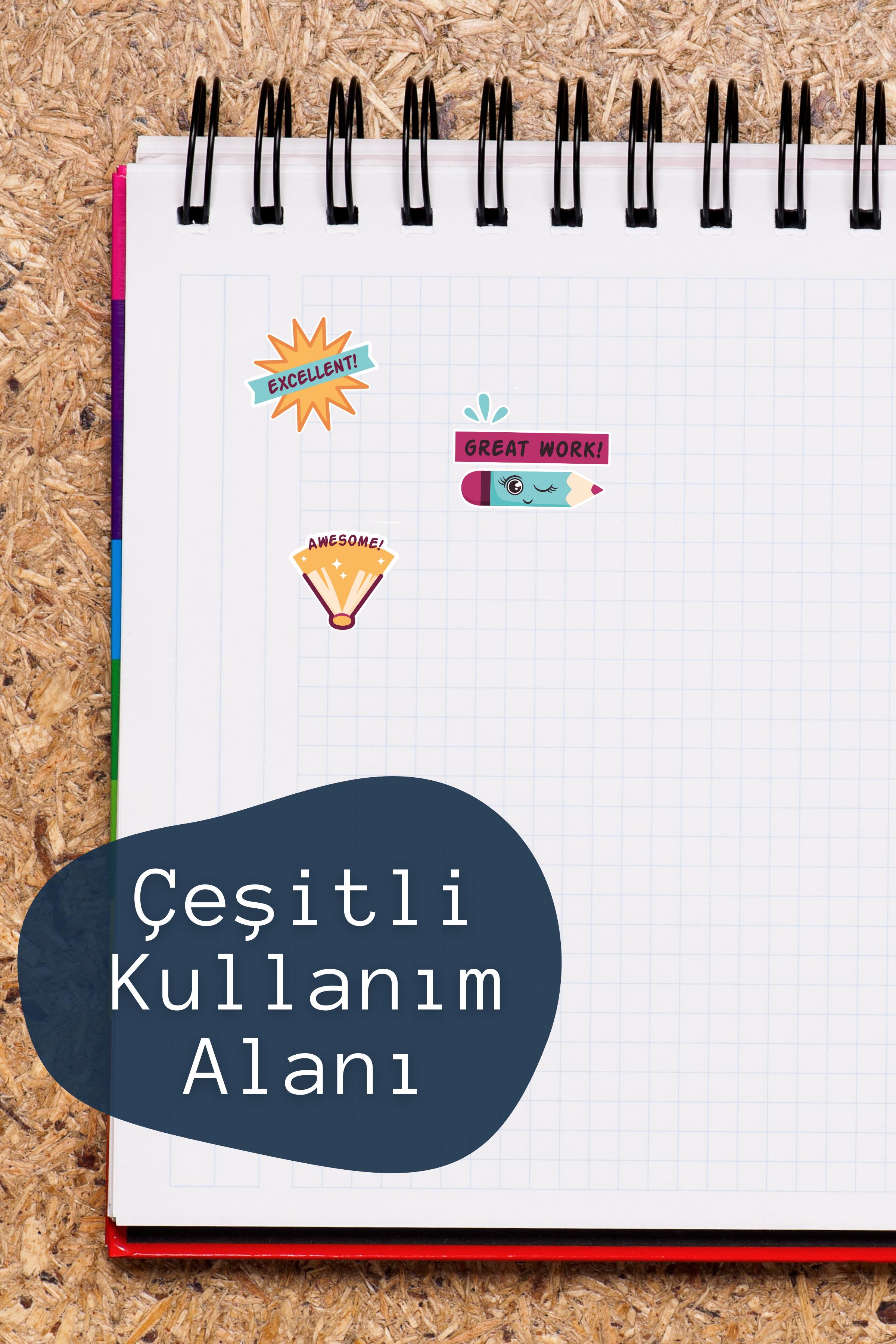 Motivasyon Temalı Sticker ve Etiket Seti - Orta Boy - Su Geçirmez, Kalın Yapışkanlı Sticker Seti