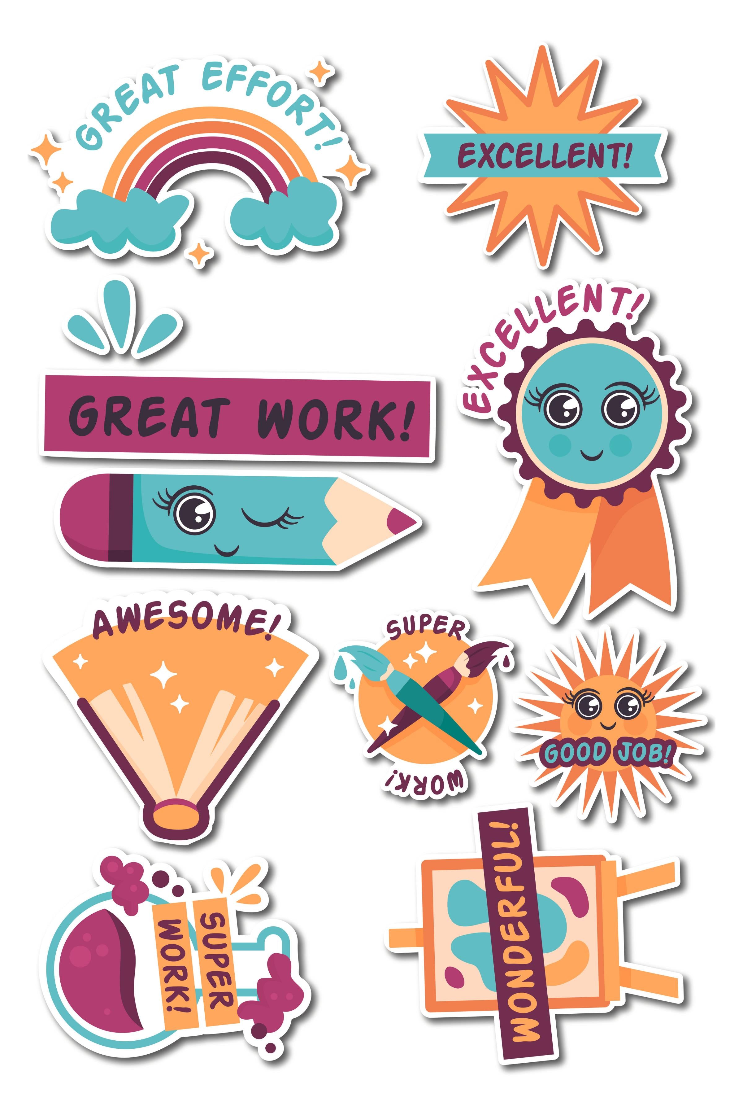 Motivasyon Temalı Sticker ve Etiket Seti - Orta Boy - Su Geçirmez, Kalın Yapışkanlı Sticker Seti