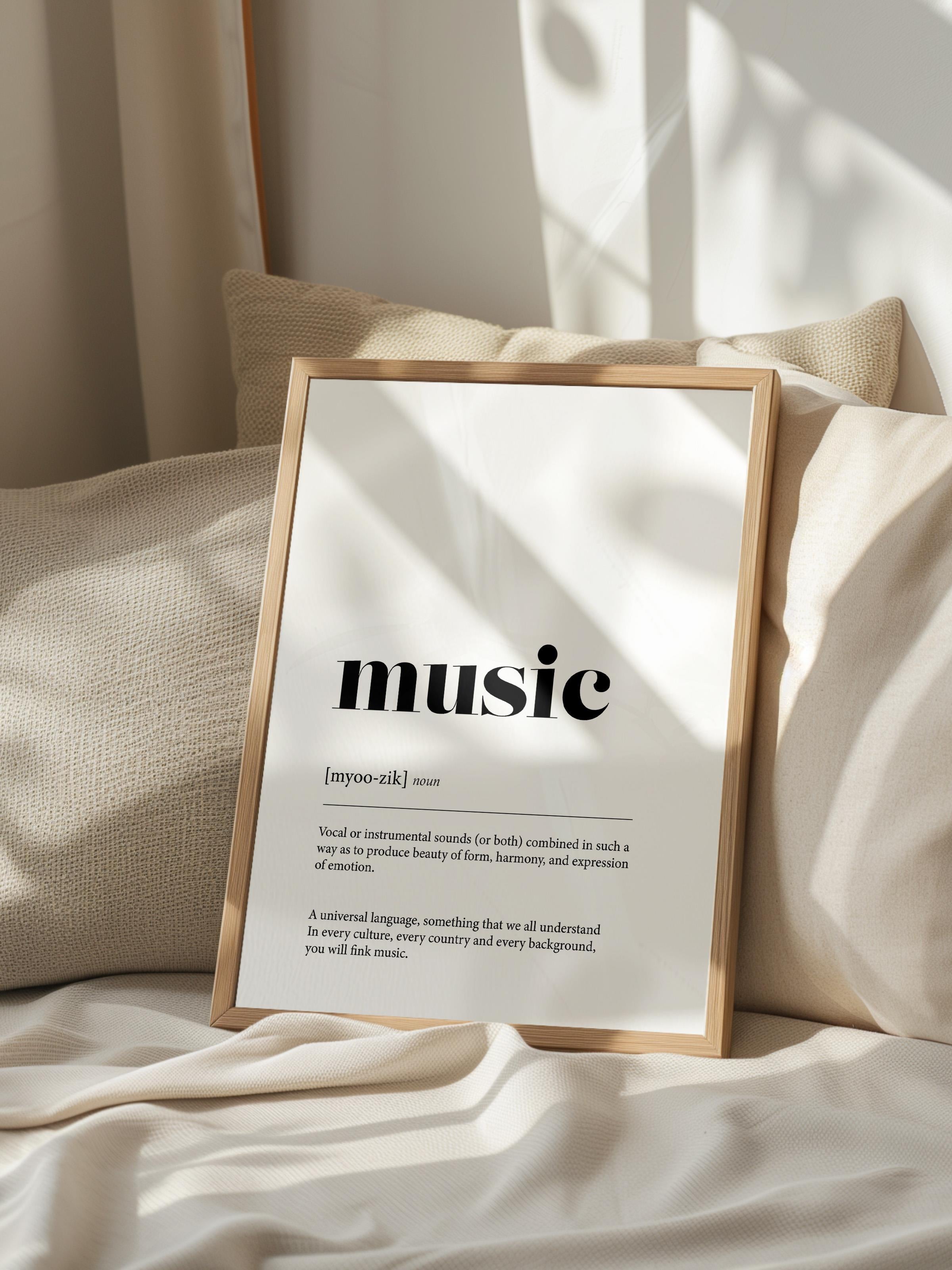 Music Çerçeveli Tablo, Ahşap Çerçeve ve Poster, Dikey Duvar Tablosu Comfort Serisi NO:108396