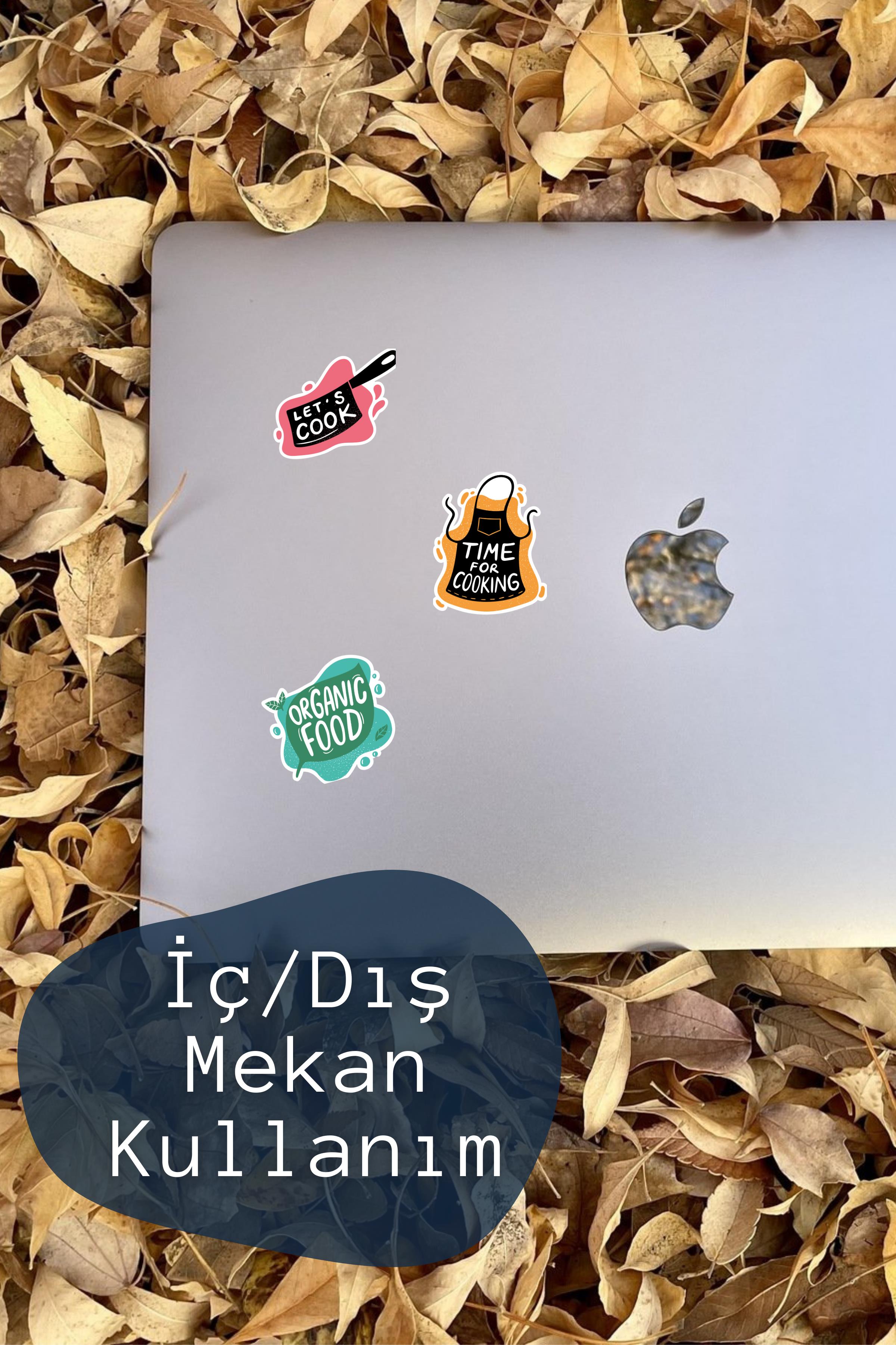 Mutfak Temalı Sticker ve Etiket Seti - Orta Boy - Su Geçirmez, Kalın Yapışkanlı Sticker Seti