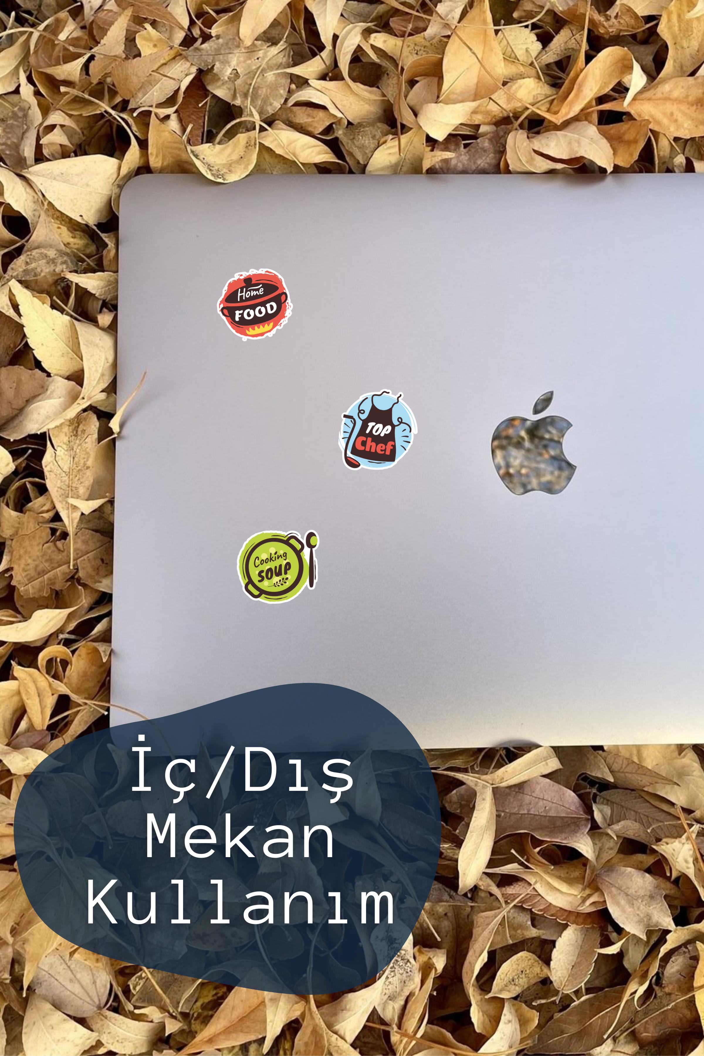 Mutfak Temalı Sticker ve Etiket Seti - Orta Boy - Su Geçirmez, Kalın Yapışkanlı Sticker Seti